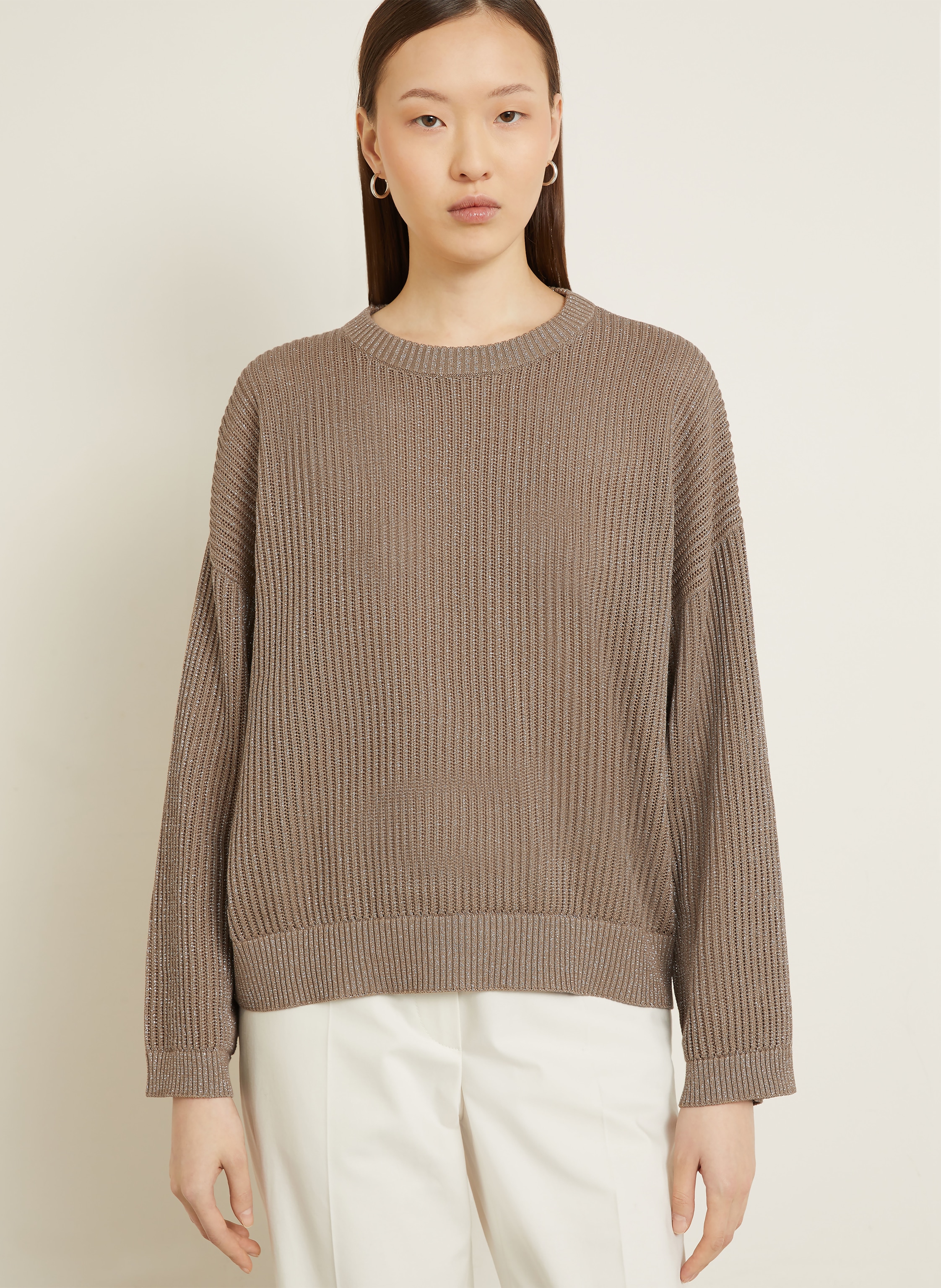 Thumbnail - Brunello Cucinelli Pullover Mit Glitzergarn braun