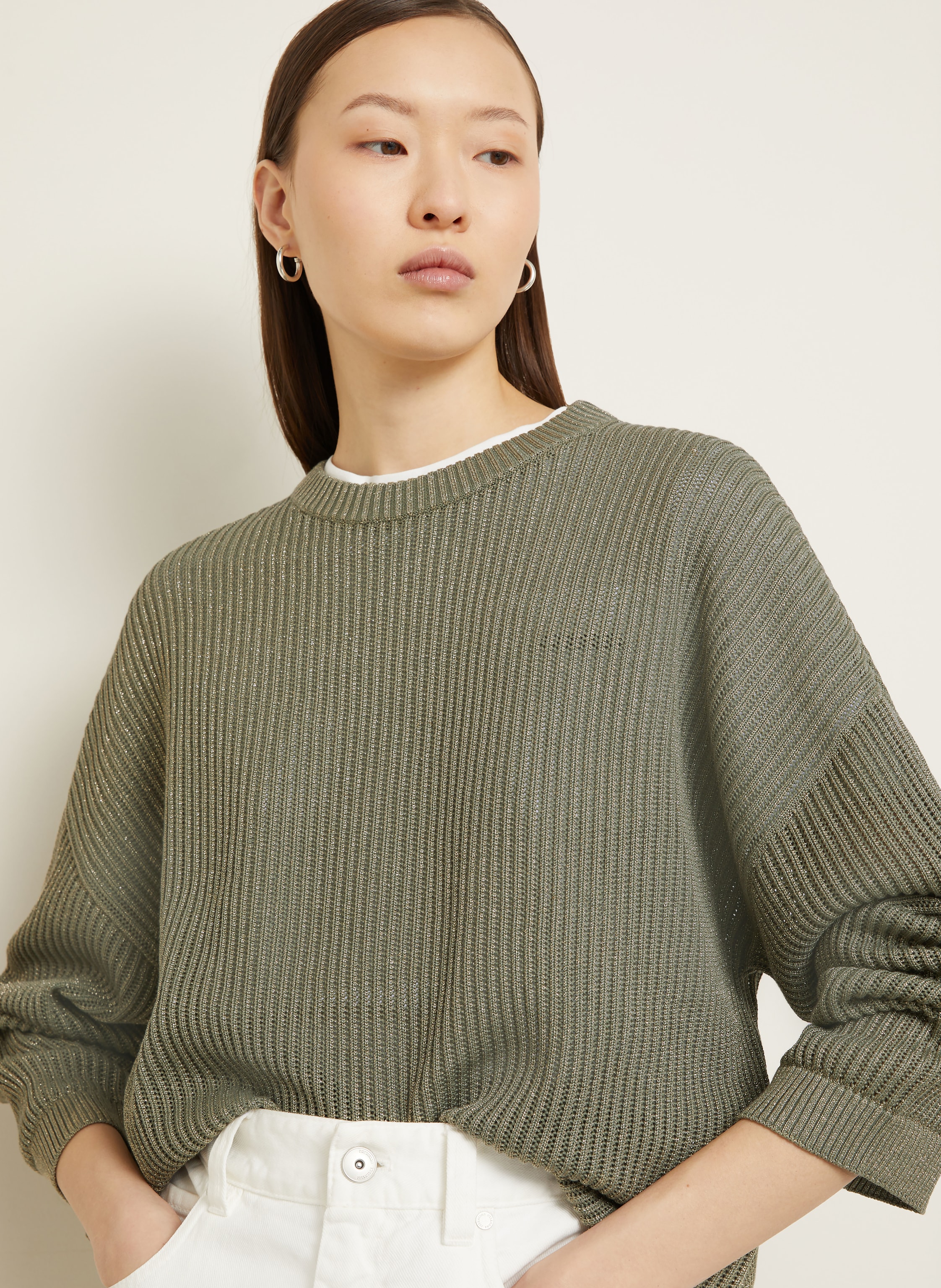 Thumbnail - Brunello Cucinelli Pullover Mit Glitzergarn gruen