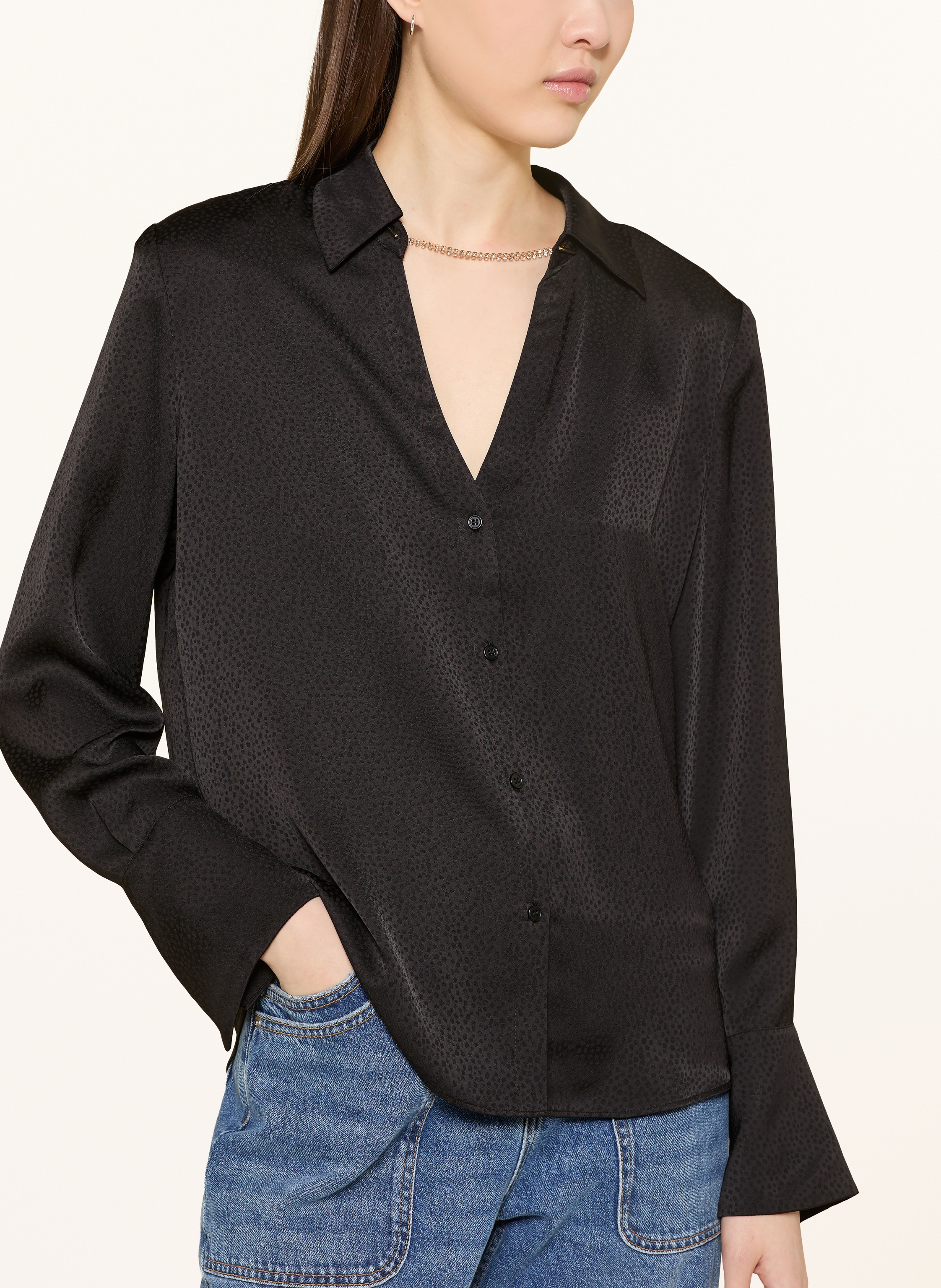 Thumbnail - Ba&Sh Jacquard-Bluse Itsey Mit Schmucksteinen schwarz