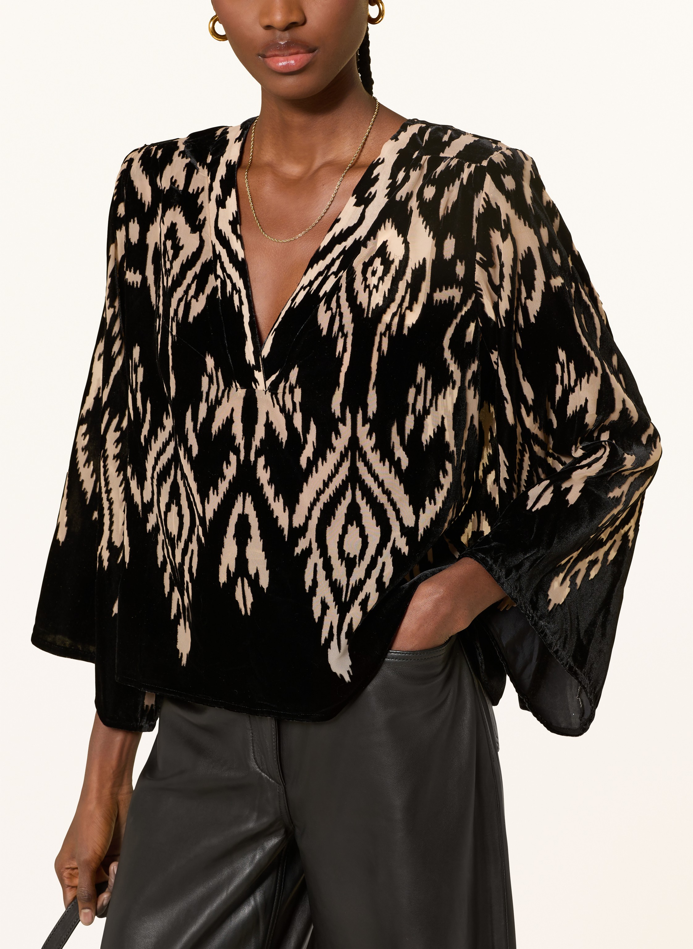 Thumbnail - Ba&Sh Blusenshirt Arriet Aus Samt schwarz