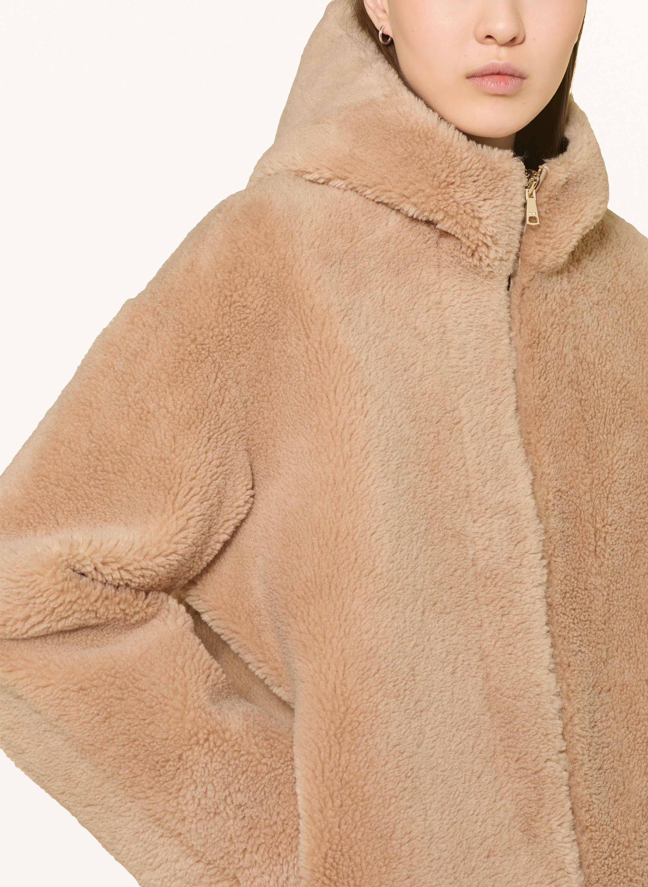 Thumbnail - Maje Teddyfell-Jacke Zum Wenden beige