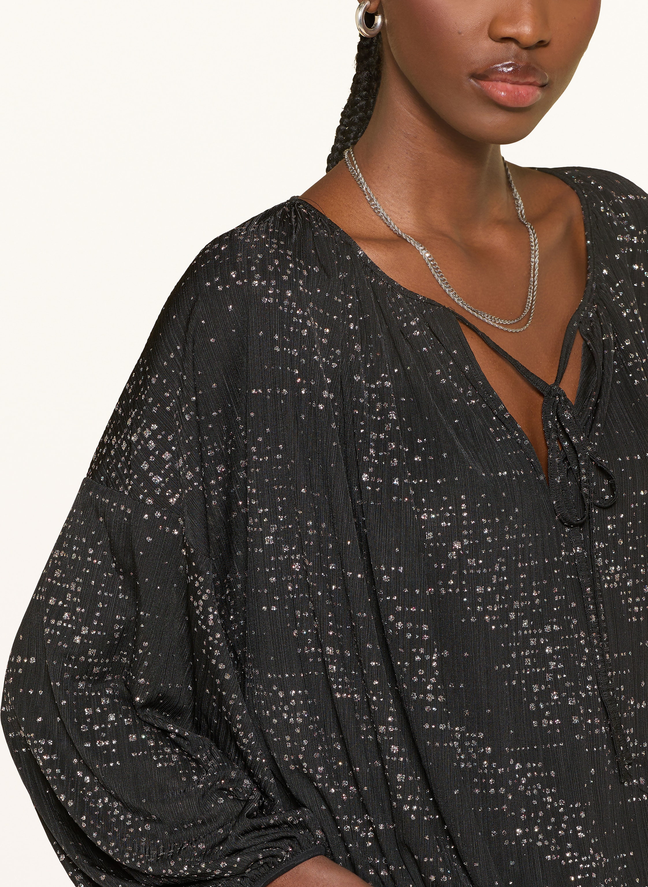 Thumbnail - Ba&Sh Blusenshirt Torny Mit Glitzergarn schwarz