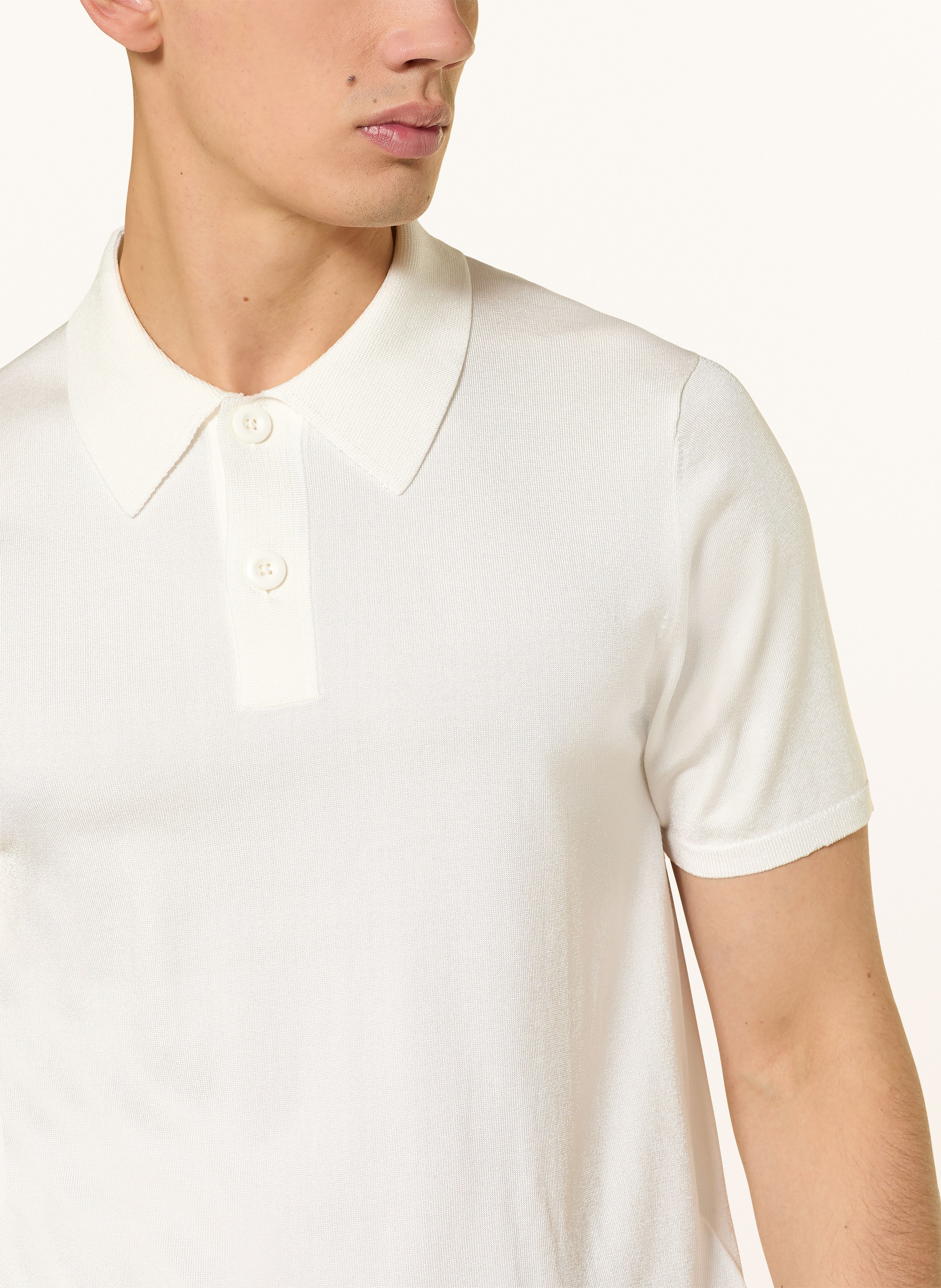 Thumbnail - Sandro Strick-Poloshirt weiss