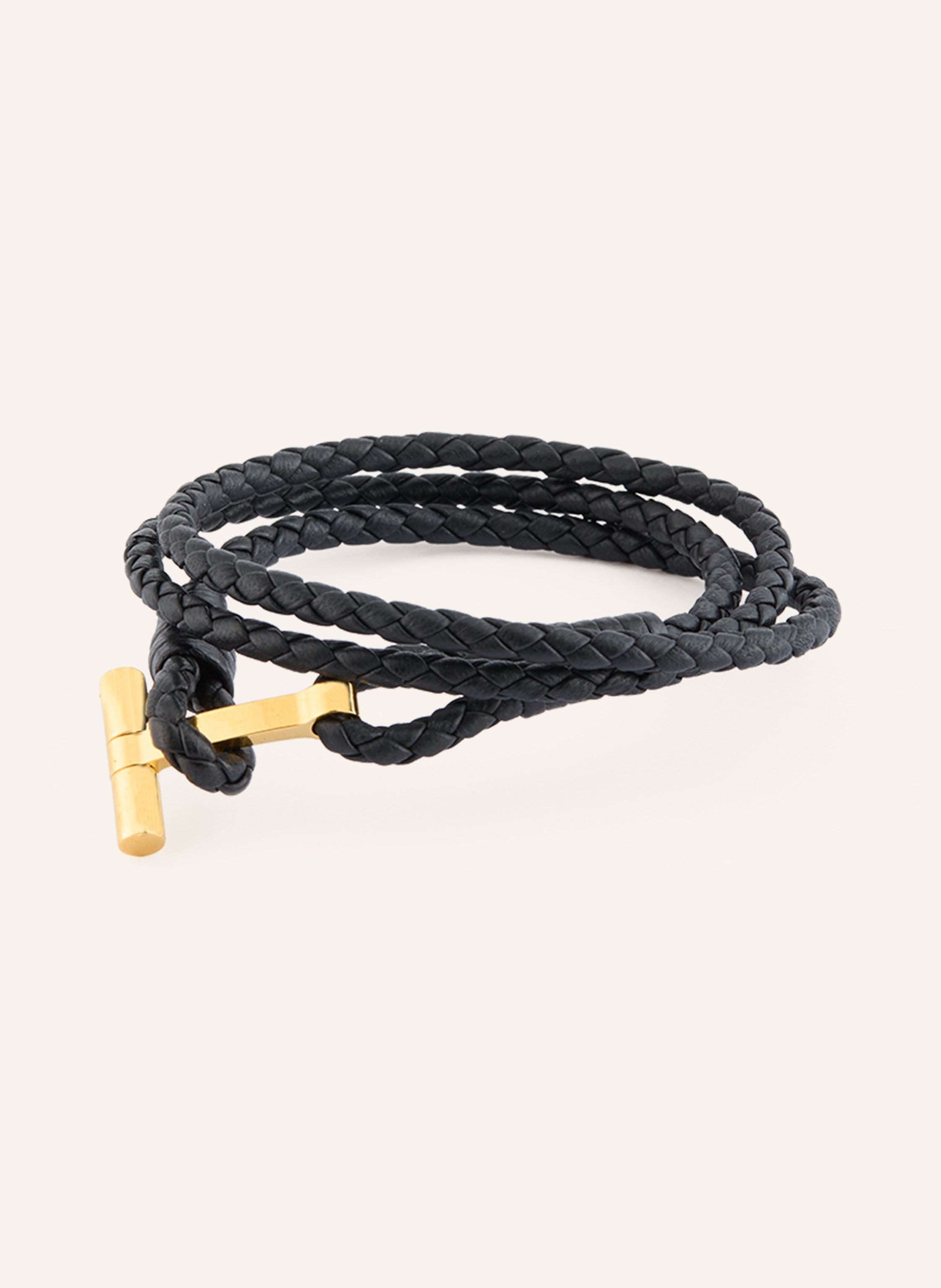 Tom Ford Tom Ford Lederarmband schwarz in SCHWARZ / GOLD