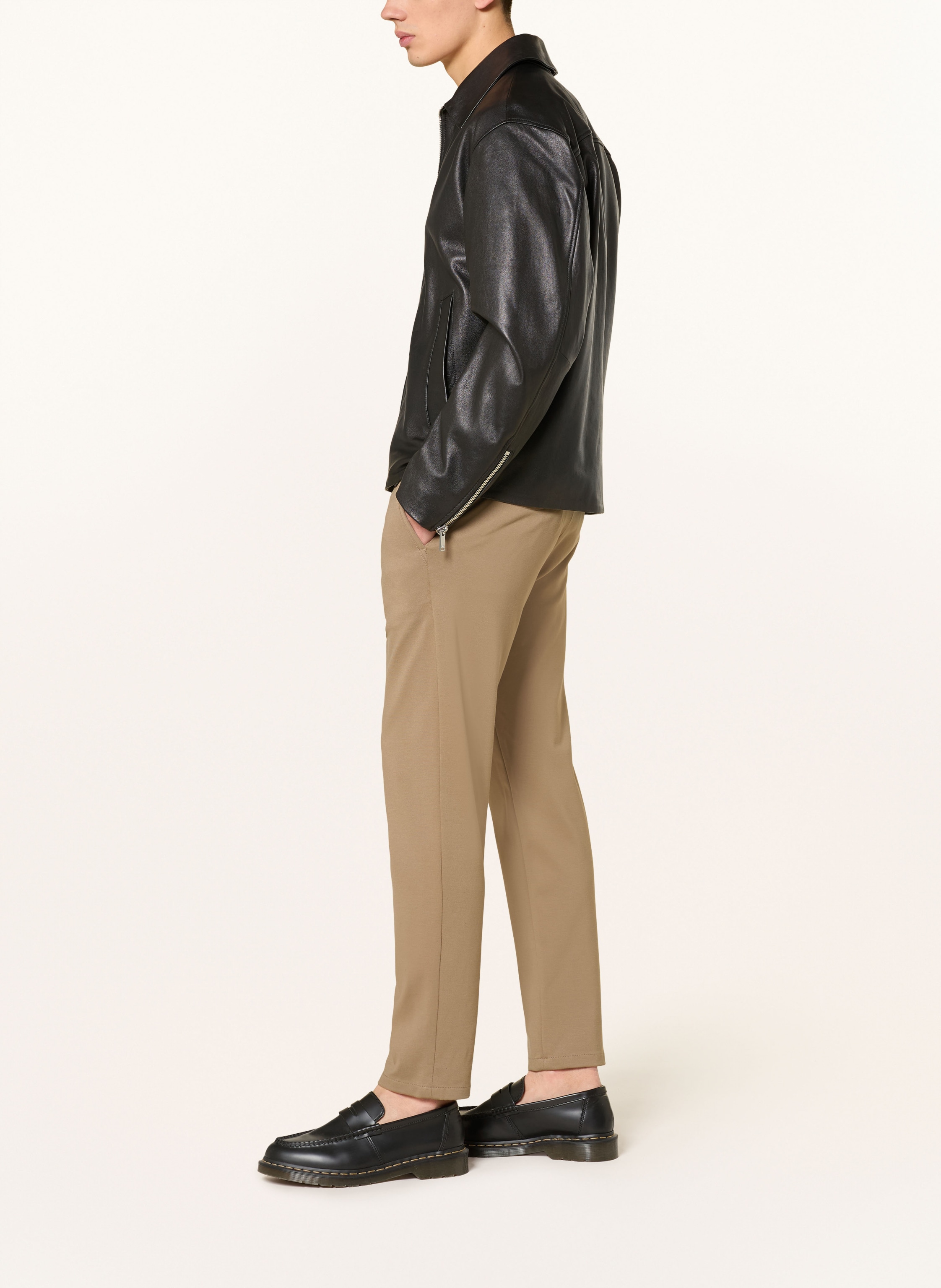 Thumbnail - Drykorn Jerseyhose Deger Im Jogging-Stil Slim Fit braun