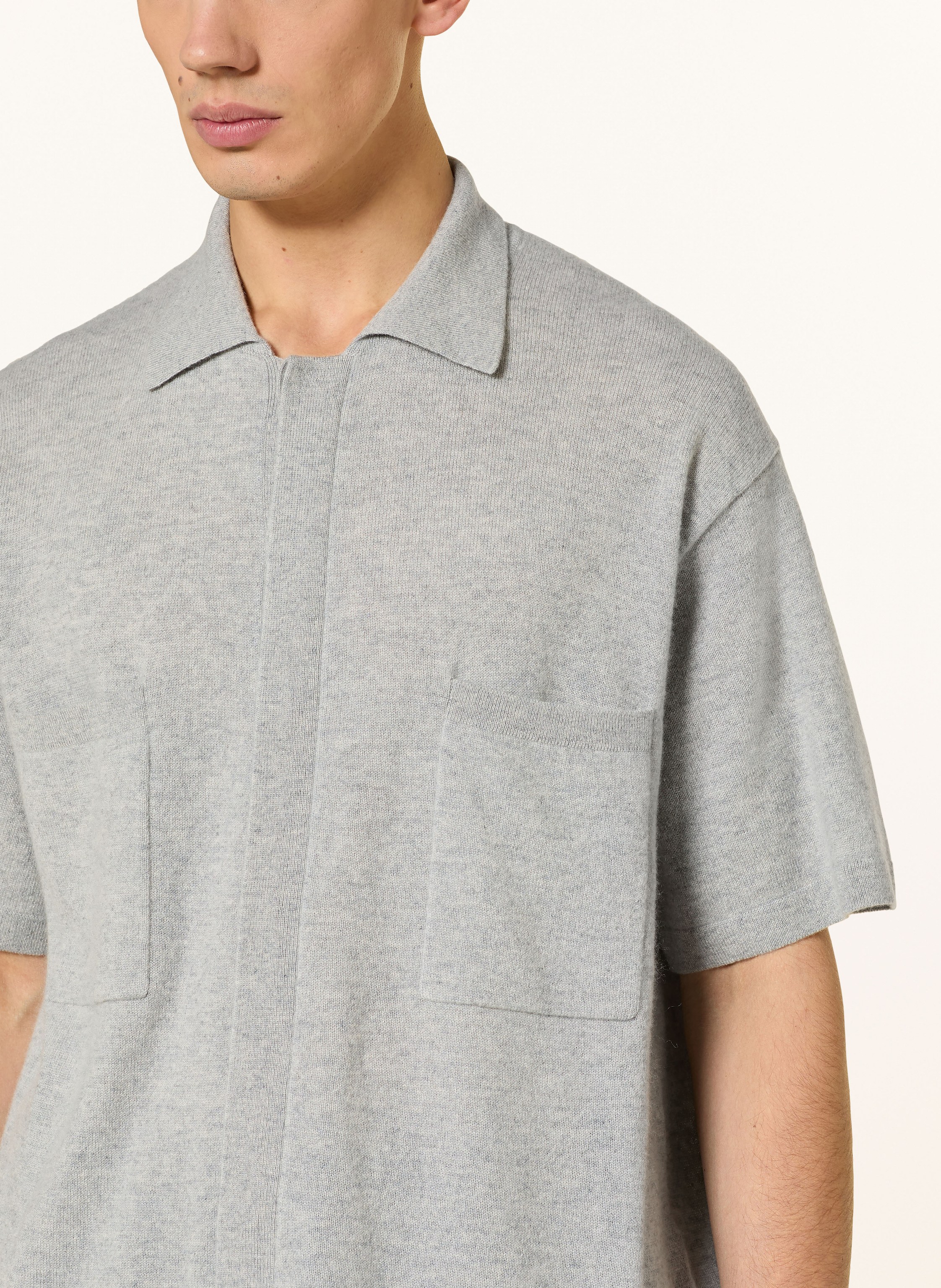 Thumbnail - Lisa Yang Strickhemd Ethan Aus Cashmere grau