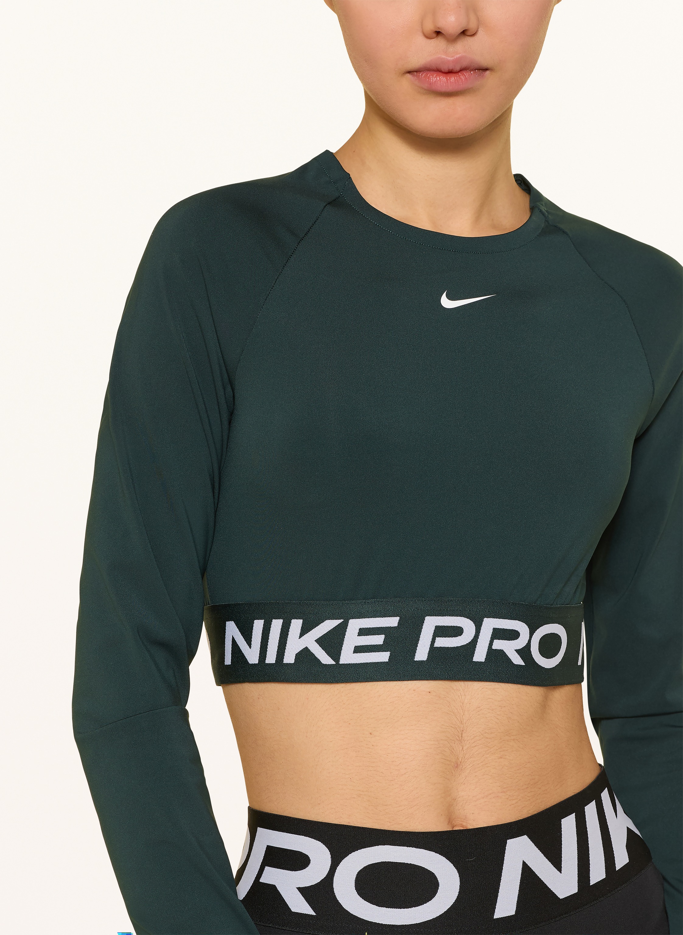 Thumbnail - Nike Cropped-Longsleeve Pro 365 Dri-Fit gruen