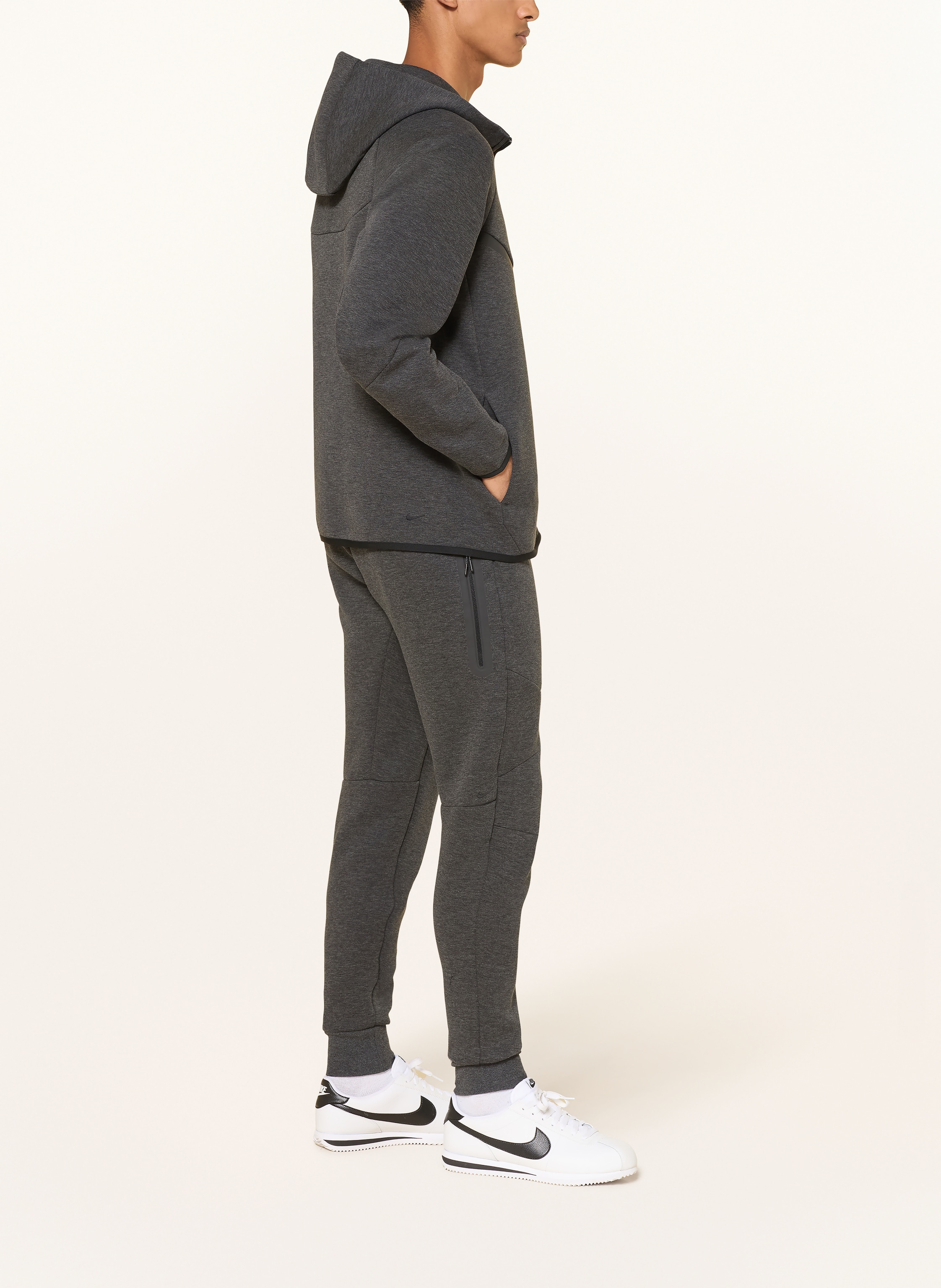Thumbnail - Nike Hoodie Tech Fleece grau