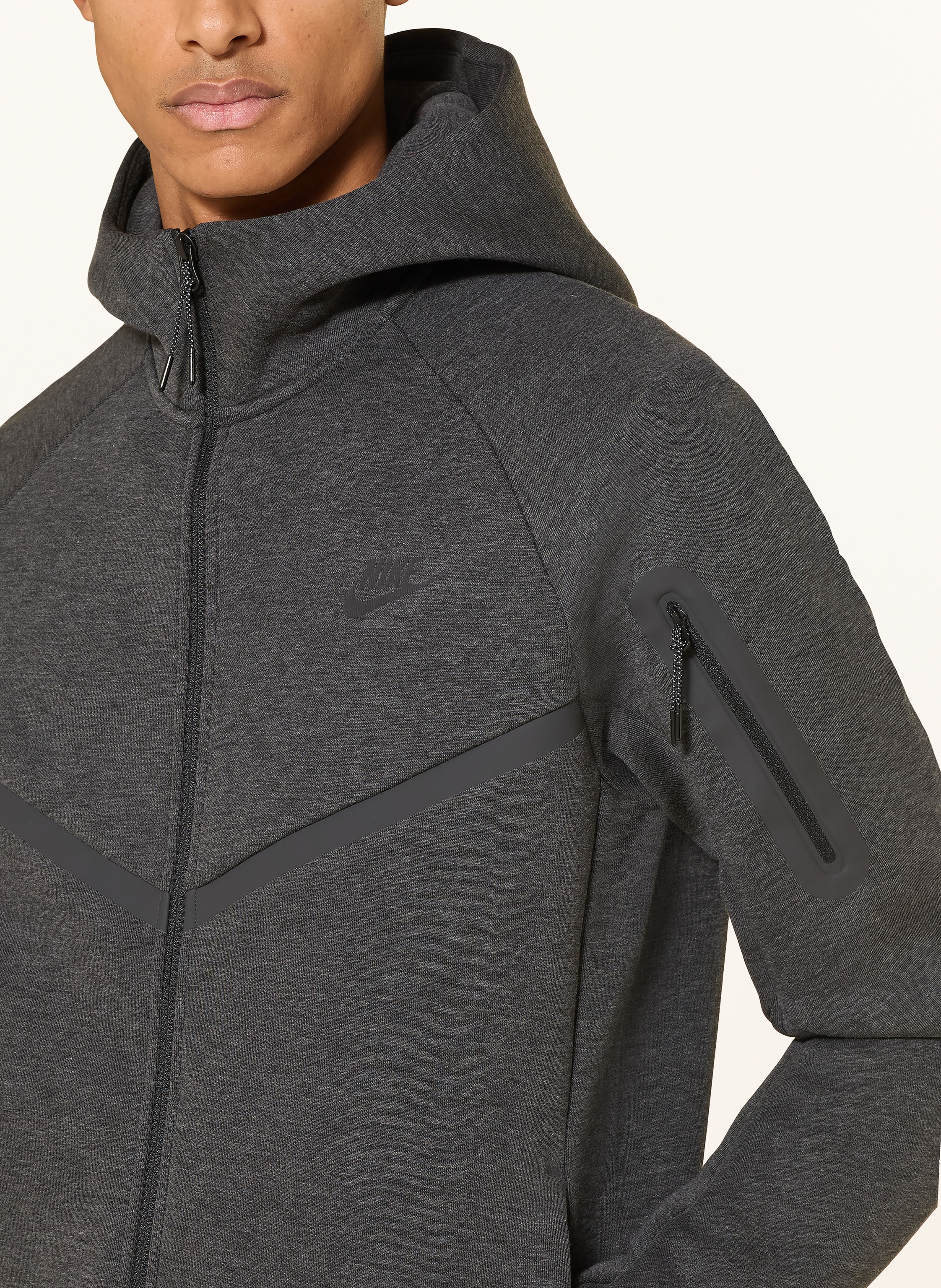 Thumbnail - Nike Hoodie Tech Fleece grau