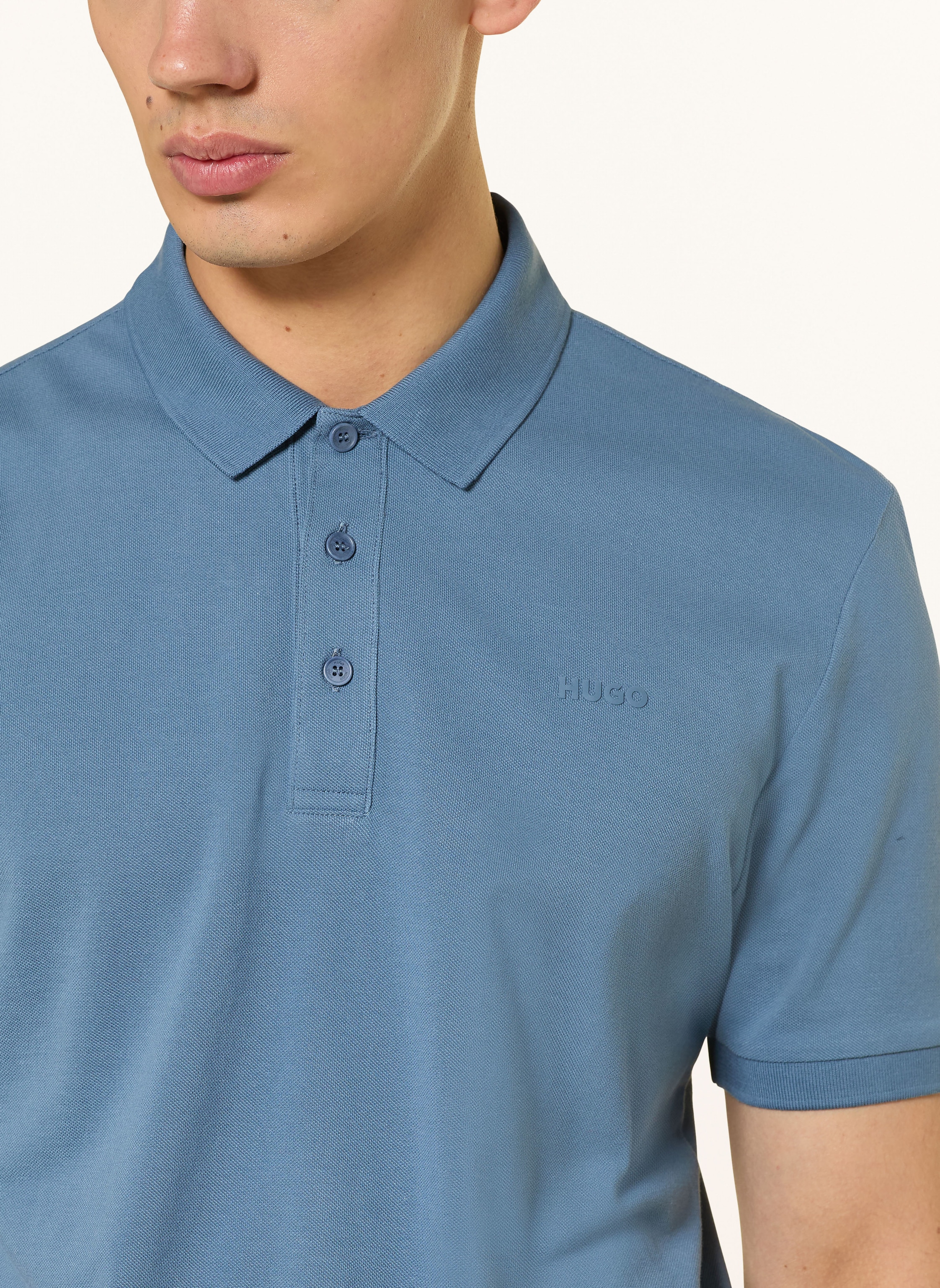 Thumbnail - Hugo Piqué-Poloshirt Donos Regular Fit blau