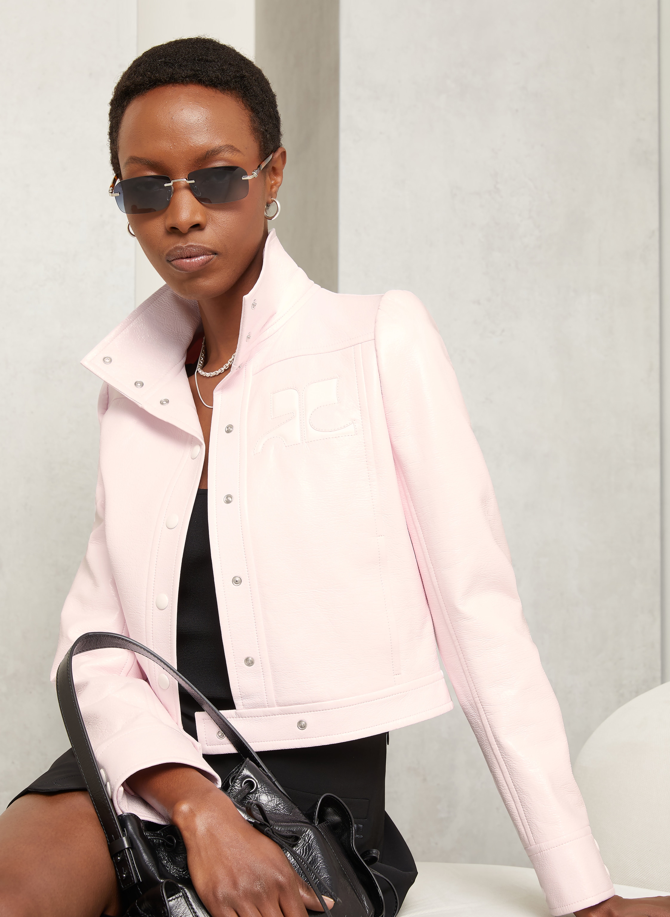 Thumbnail - Courrèges Jacke In Lederoptik rosa