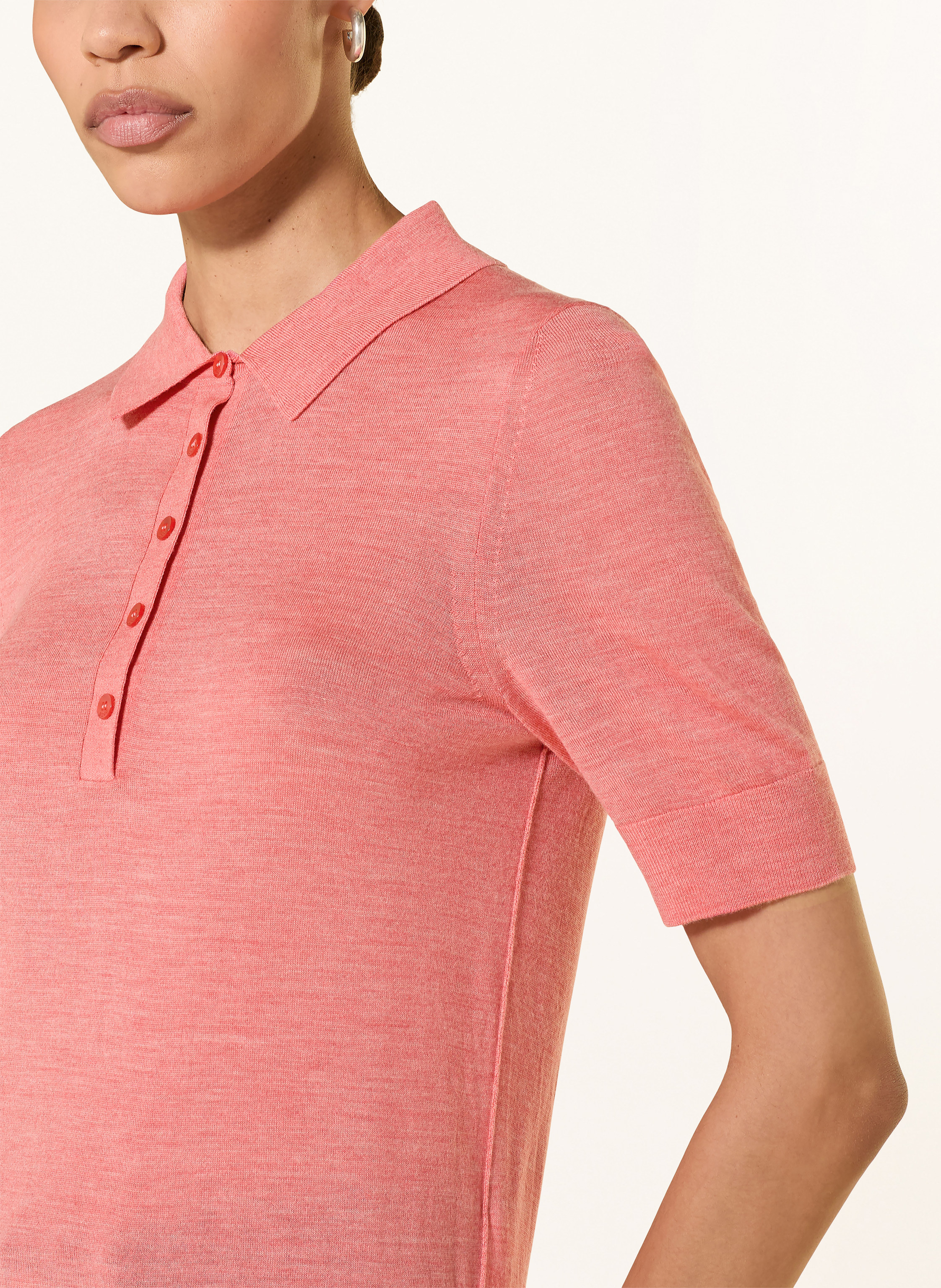 Thumbnail - Boss Poloshirt Fidenka Aus Merinowolle rosa