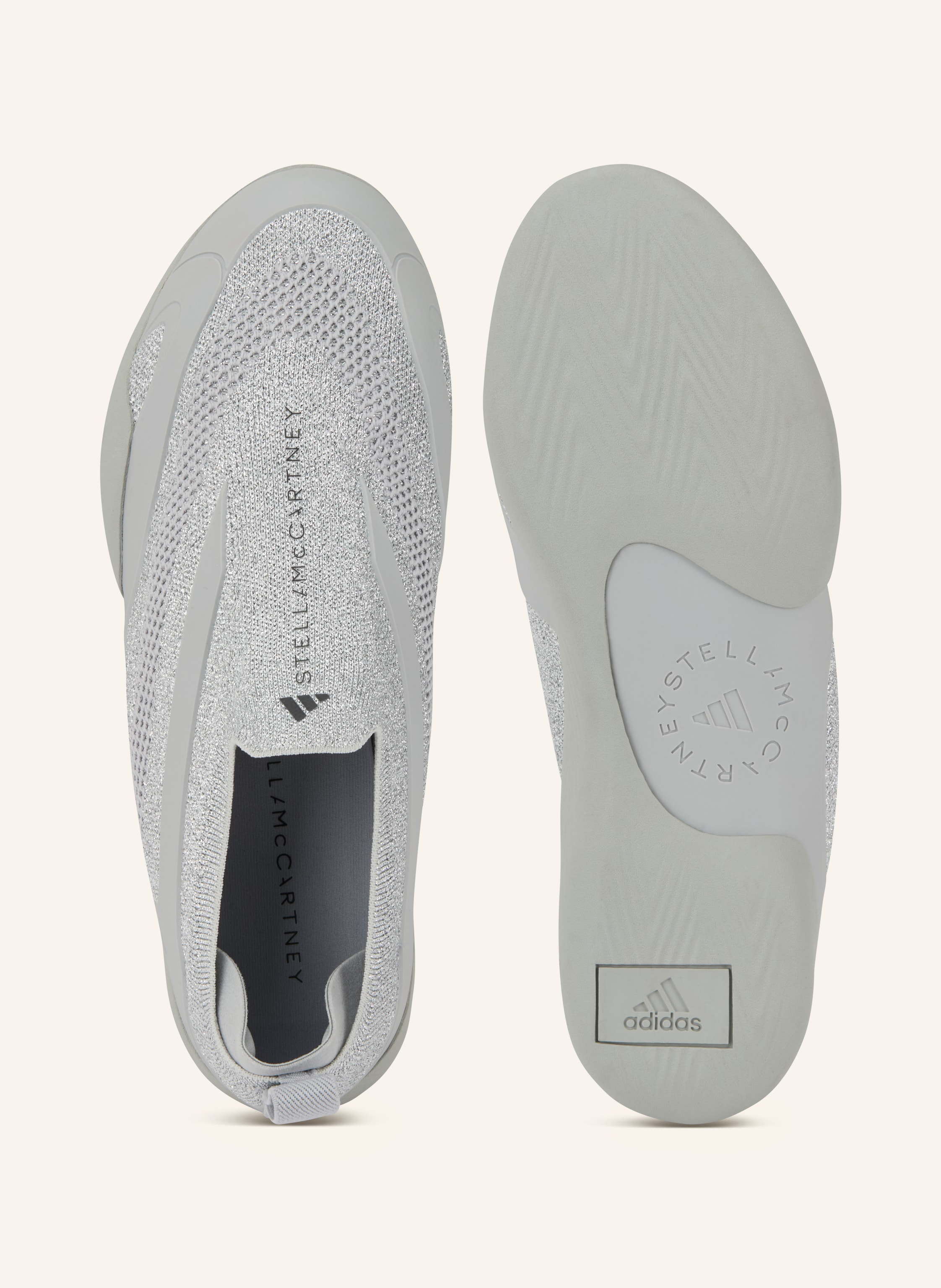 Thumbnail - Adidas By Stella Mccartney Slip-On-Sneaker Asmc Taekwondo Mit Glitzergarn silber