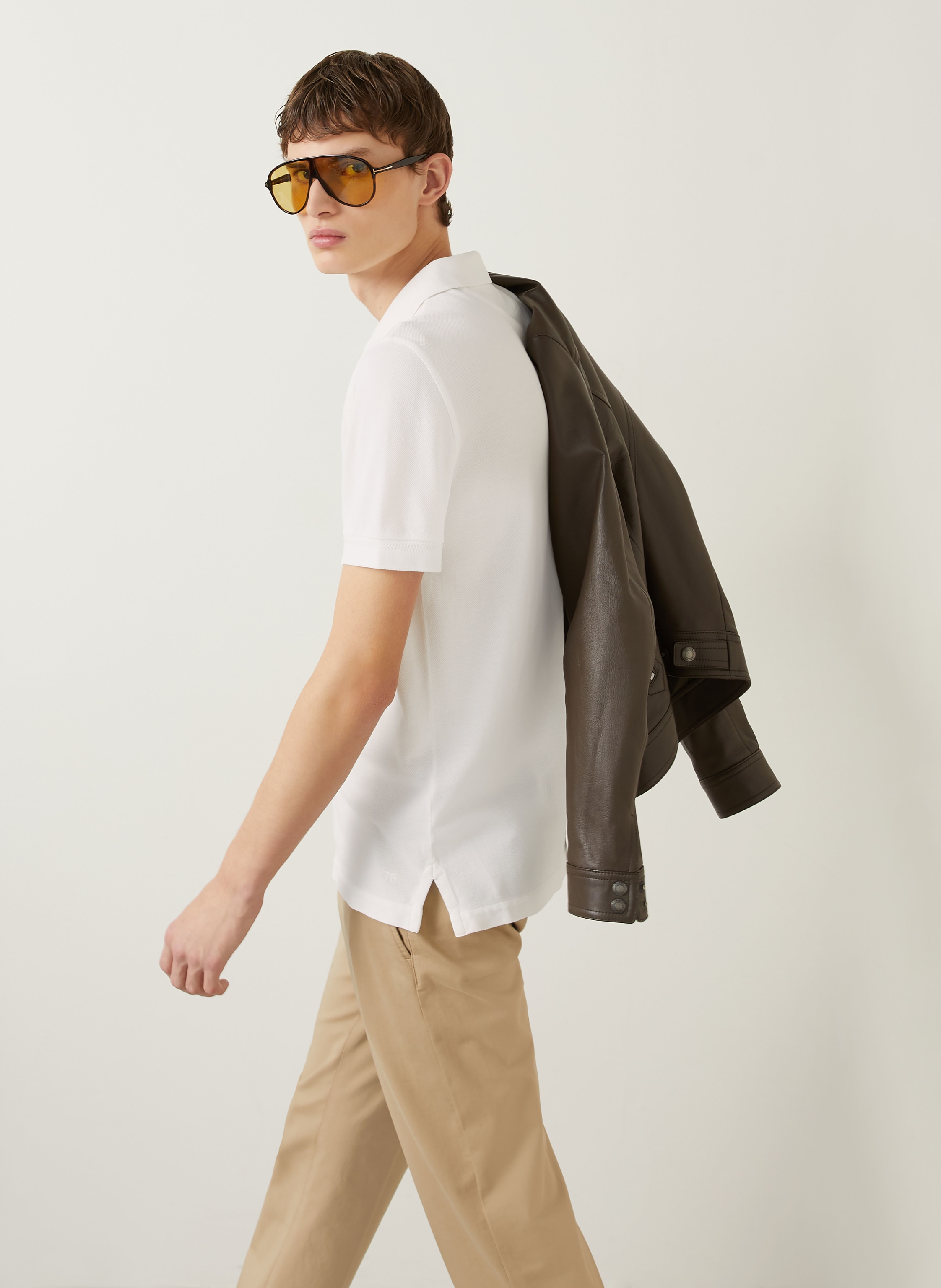 Thumbnail - Tom Ford Piqué-Poloshirt weiss