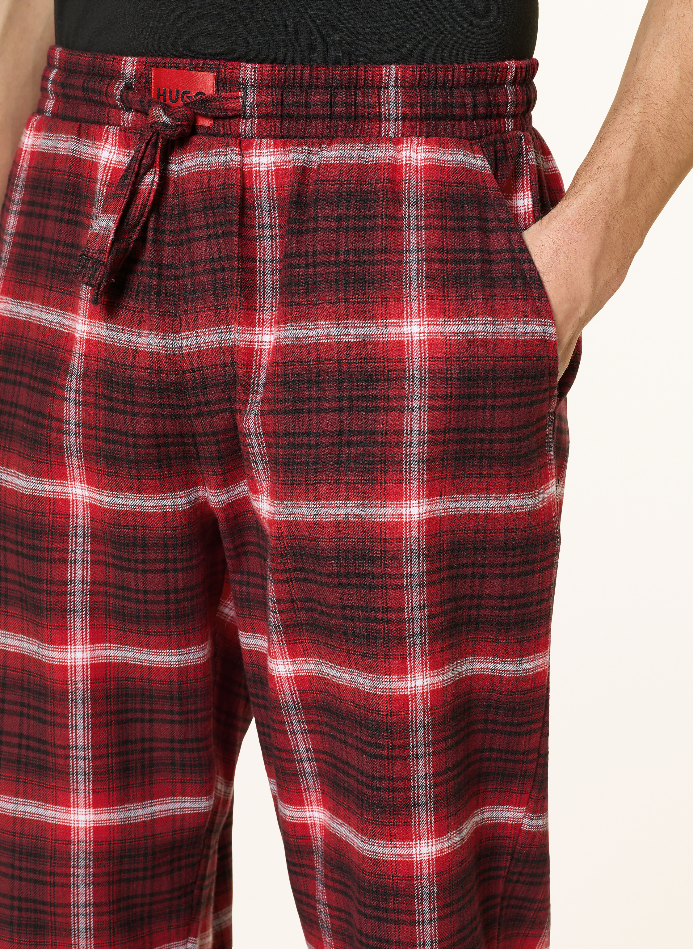 Thumbnail - Hugo Schlafhose Louk Aus Flanell rot