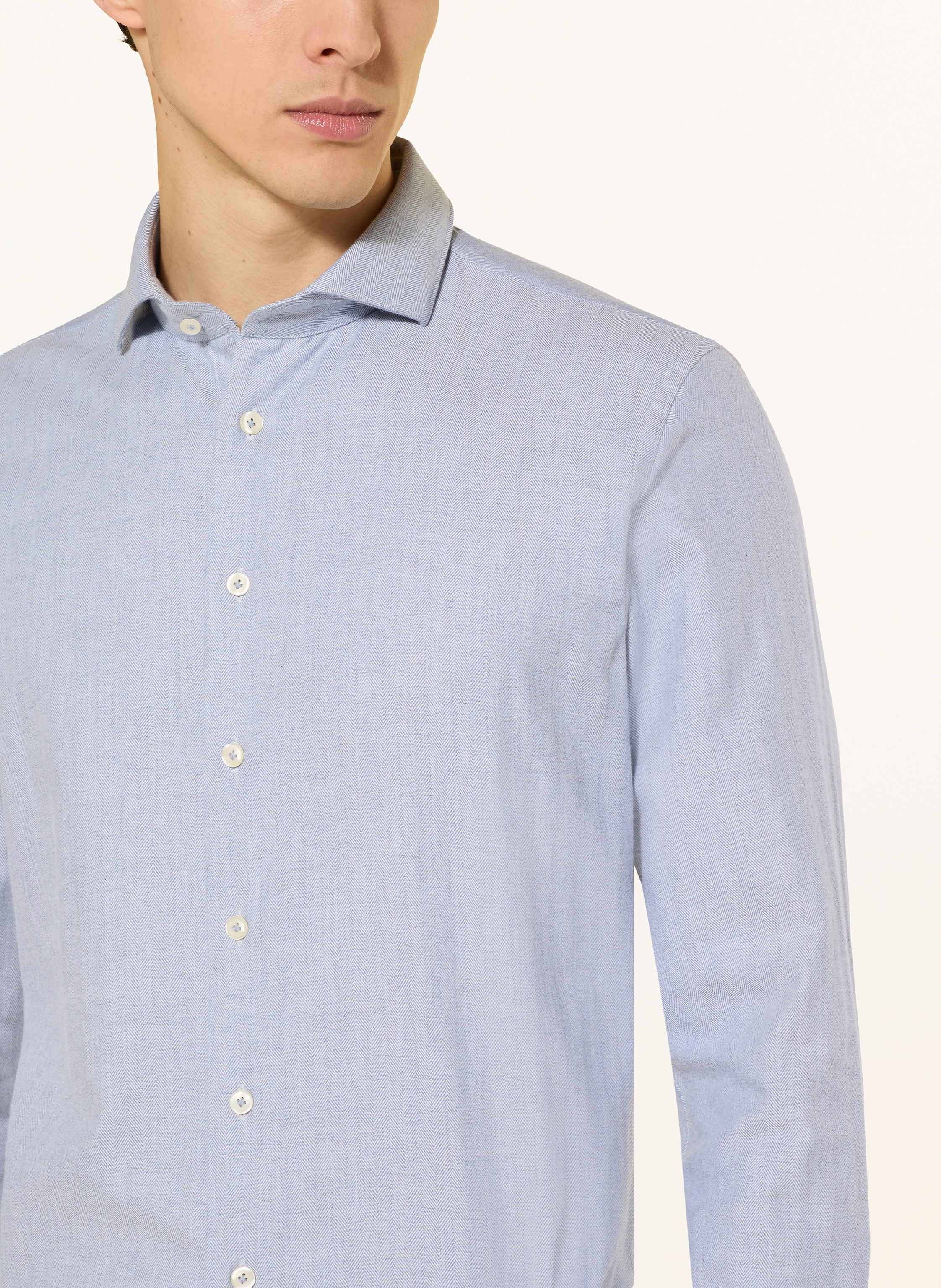 Thumbnail - Profuomo Flanellhemd Slim Fit blau