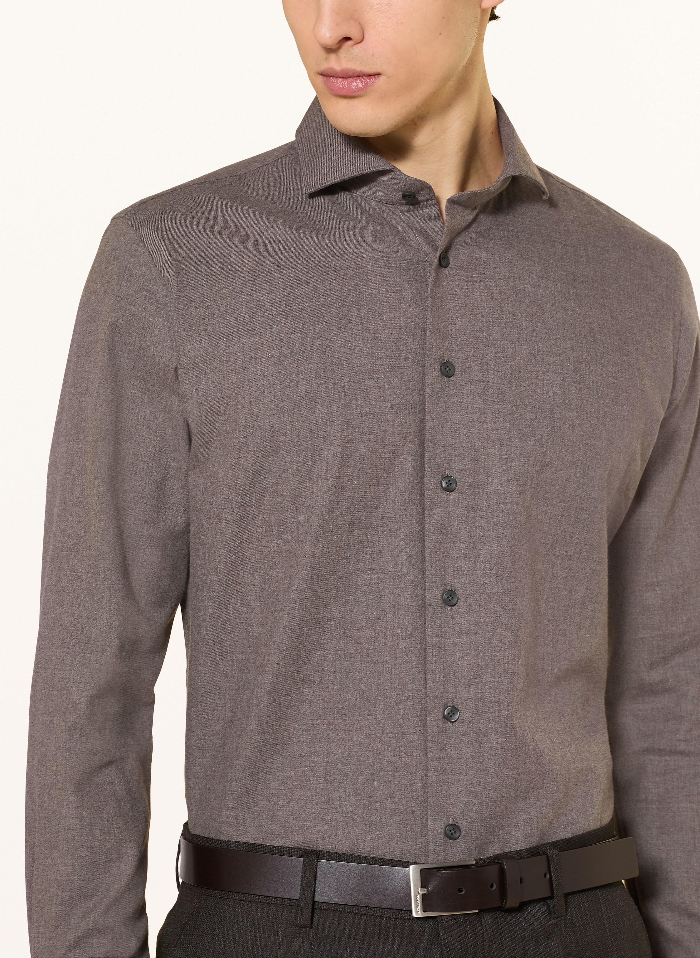 Thumbnail - Profuomo Hemd Slim Fit braun