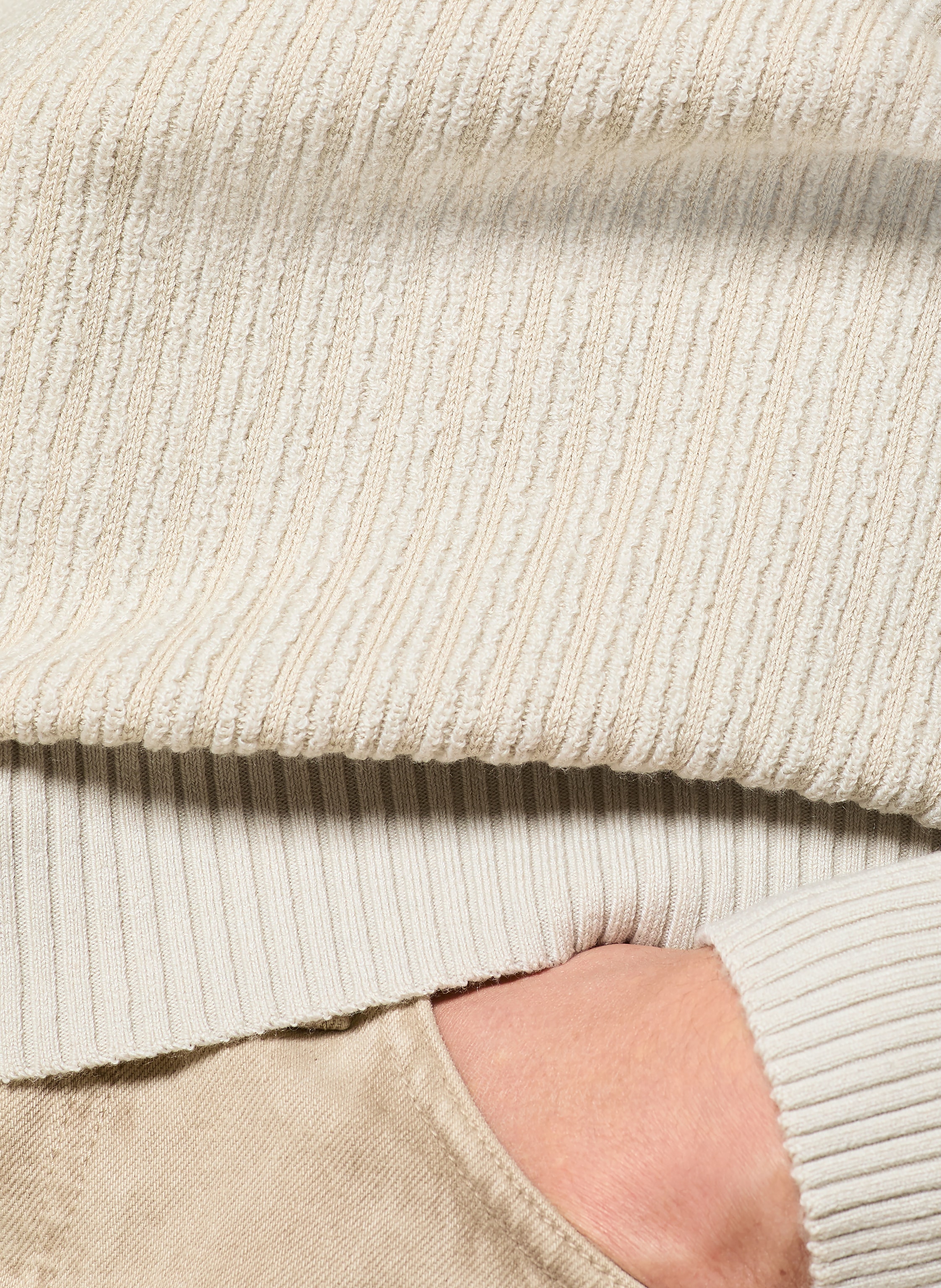 Thumbnail - Boss Strick-Poloshirt Kotorpolo beige