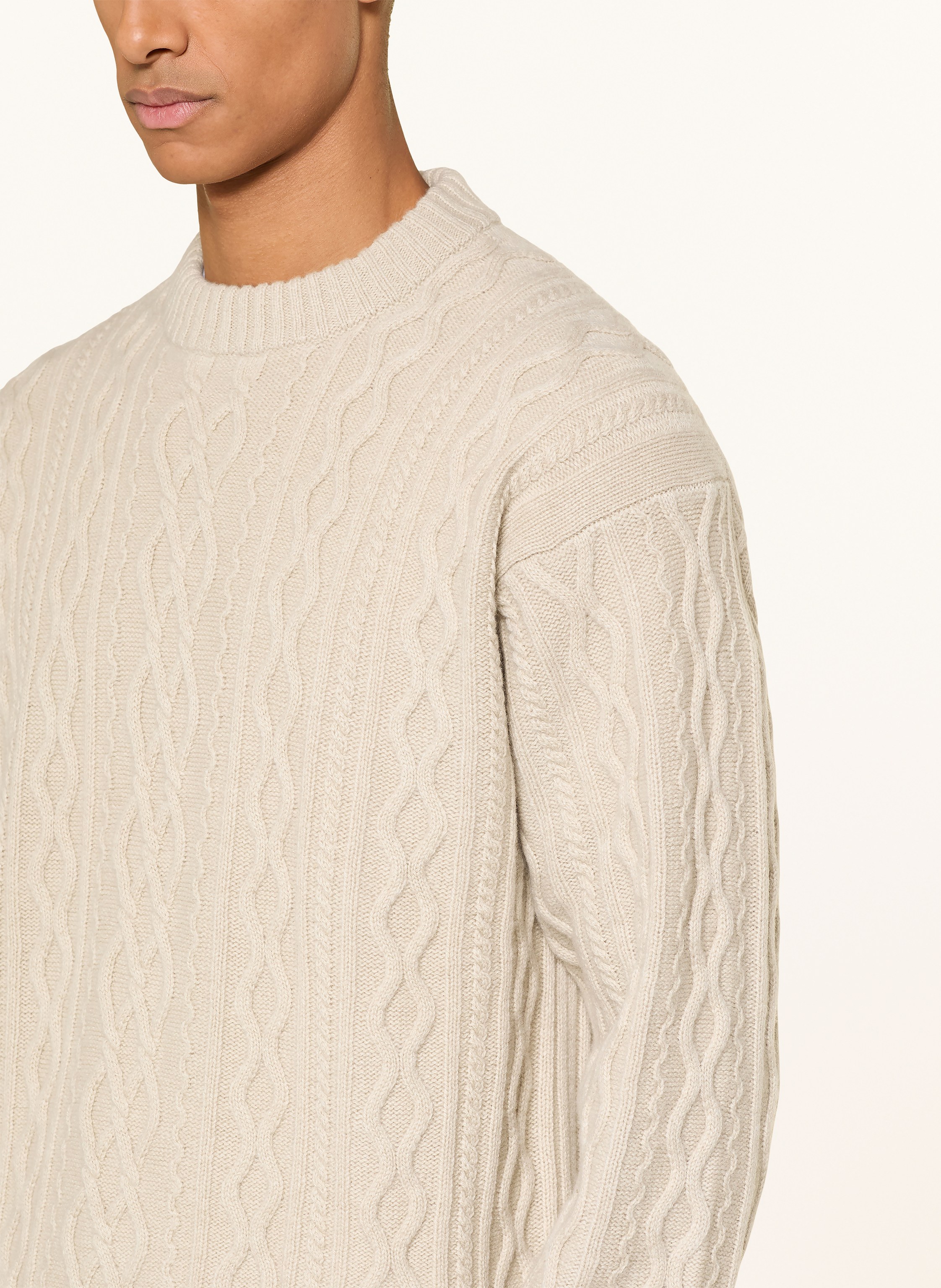 Thumbnail - Boss Pullover Kableto beige