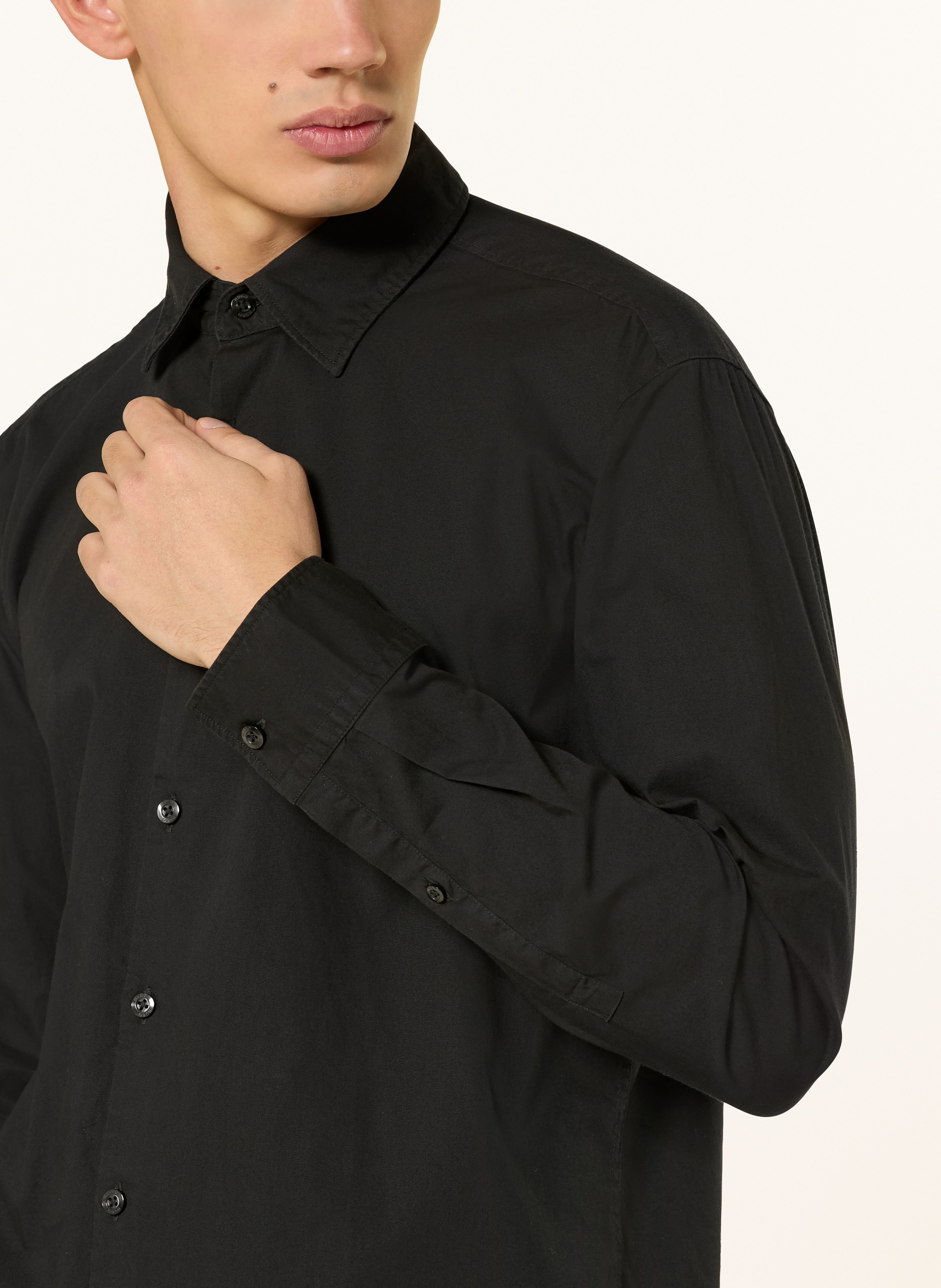 Thumbnail - Hugo Hemd Ermo Slim Fit schwarz