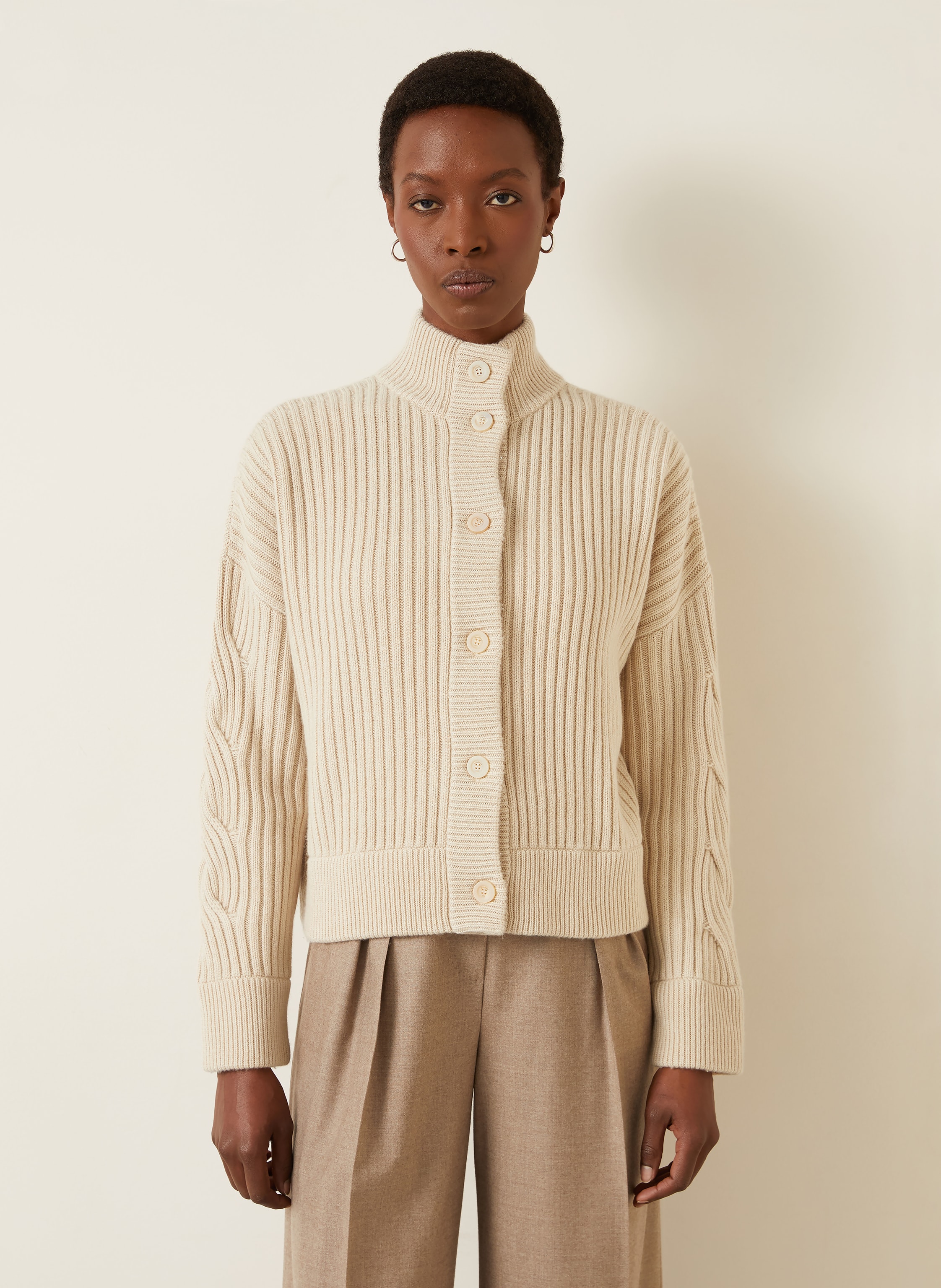 Thumbnail - Max Mara Strickjacke Afelio Mit Cashmere beige