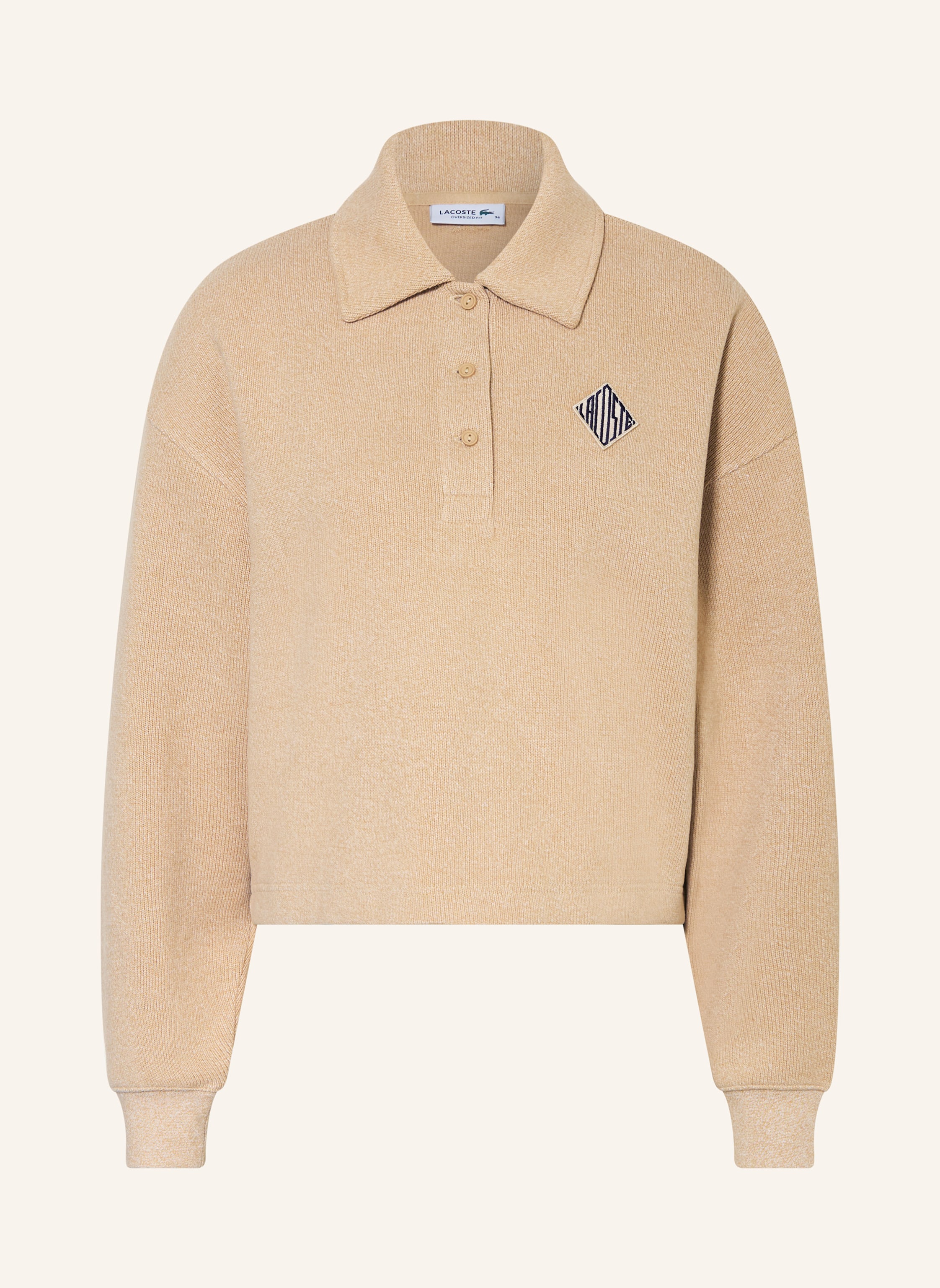 Lacoste Oversized-Sweatshirt beige