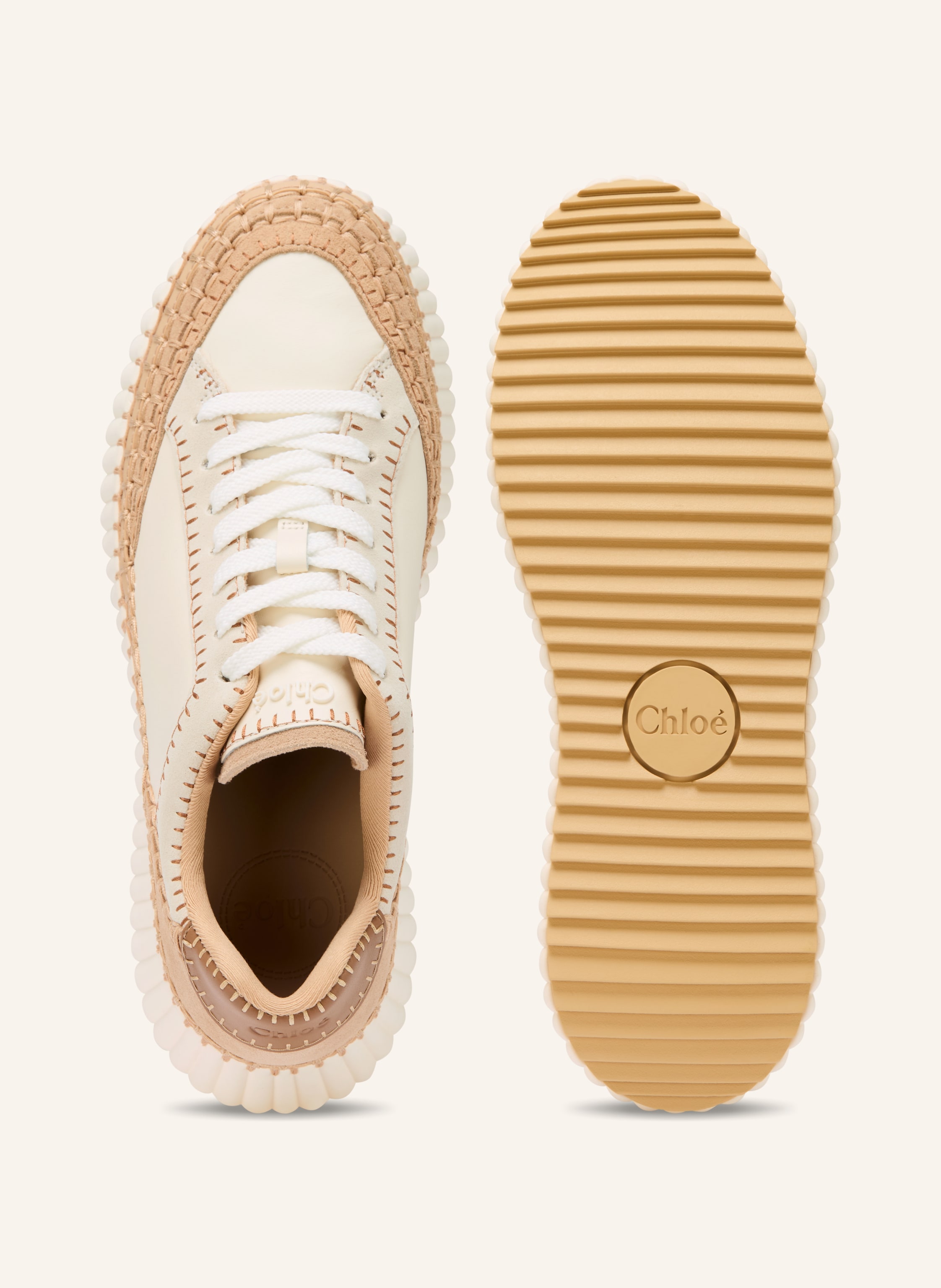 Thumbnail - Chloé Sneaker Nama beige