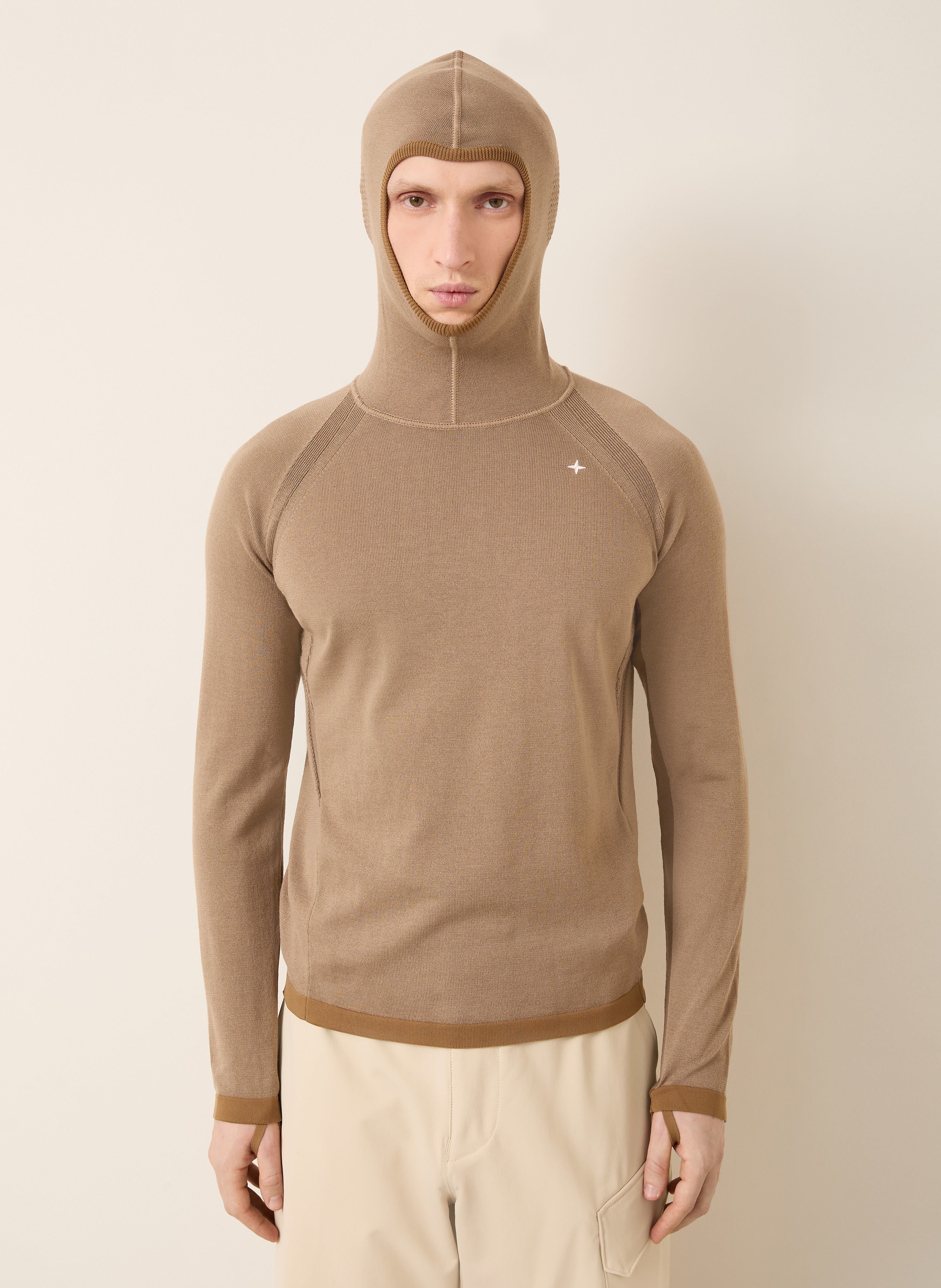 Thumbnail - Stone Island Strick-Hoodie beige