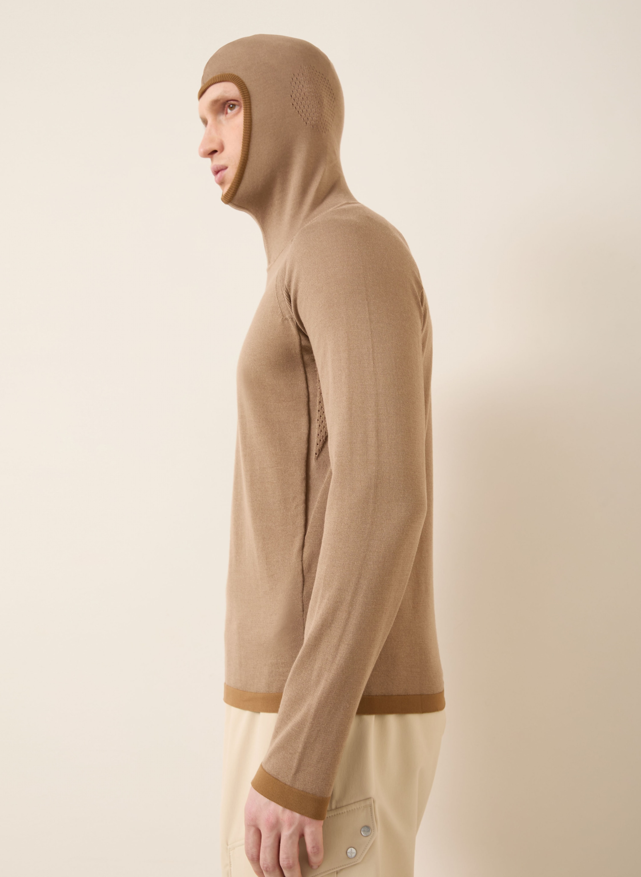 Thumbnail - Stone Island Strick-Hoodie beige