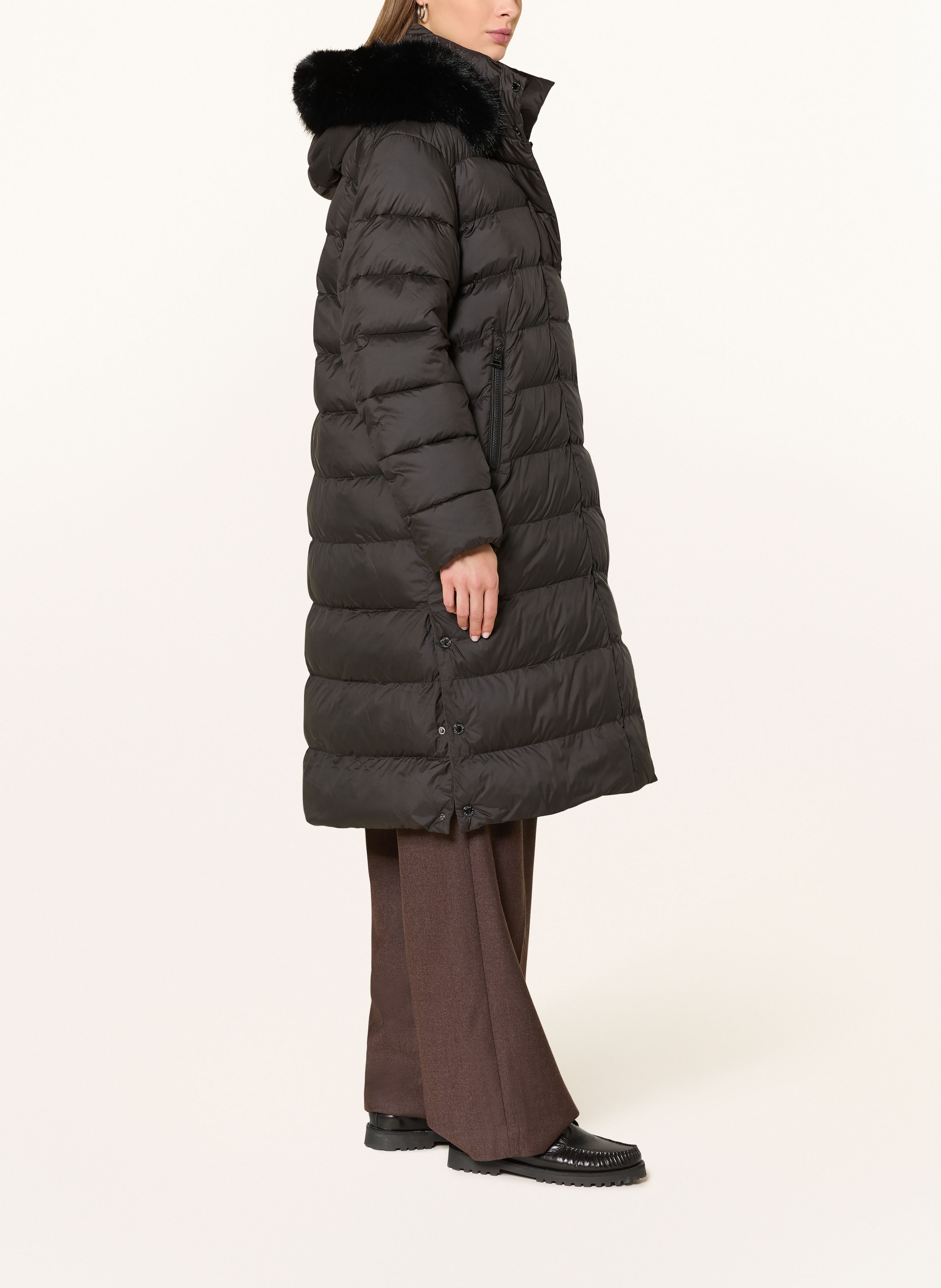 Thumbnail - Fuchs Schmitt Steppmantel Mit Kunstfell Und Abnehmbarer Kapuze schwarz