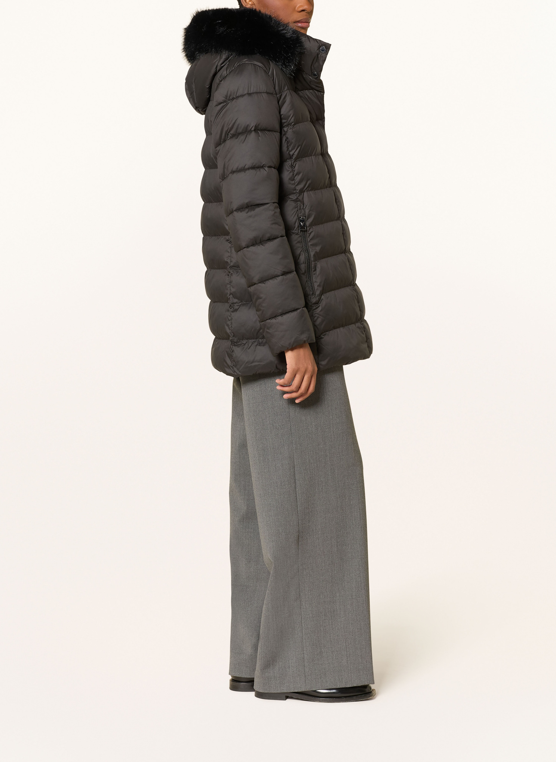 Thumbnail - Fuchs Schmitt Steppjacke Mit Kunstfell Und Abnehmbarer Kapuze schwarz