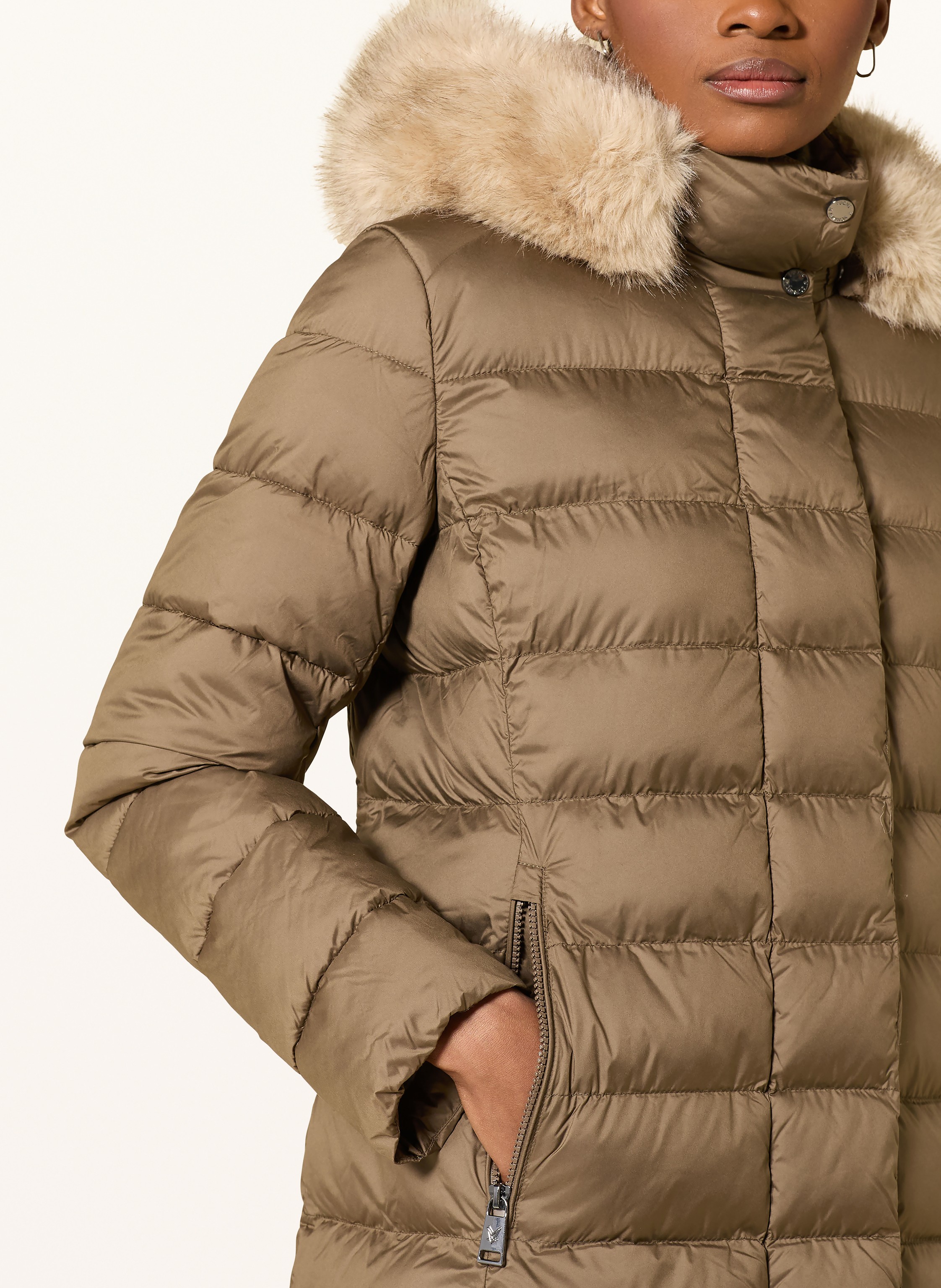 Thumbnail - Fuchs Schmitt Steppjacke Mit Kunstfell Und Abnehmbarer Kapuze gruen