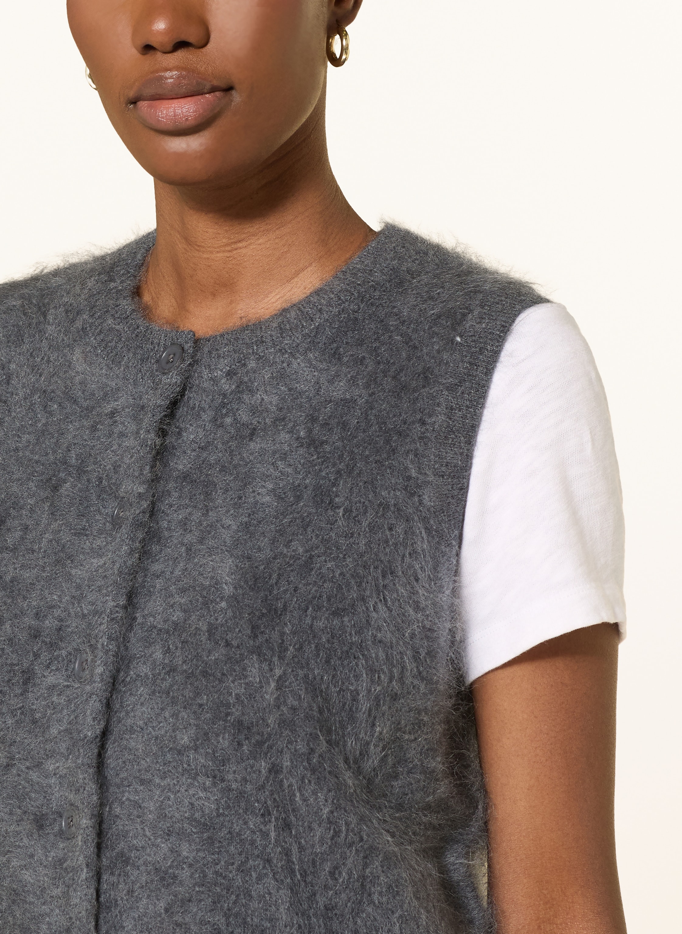 Thumbnail - Mrs & Hugs Strickweste Aus Cashmere grau