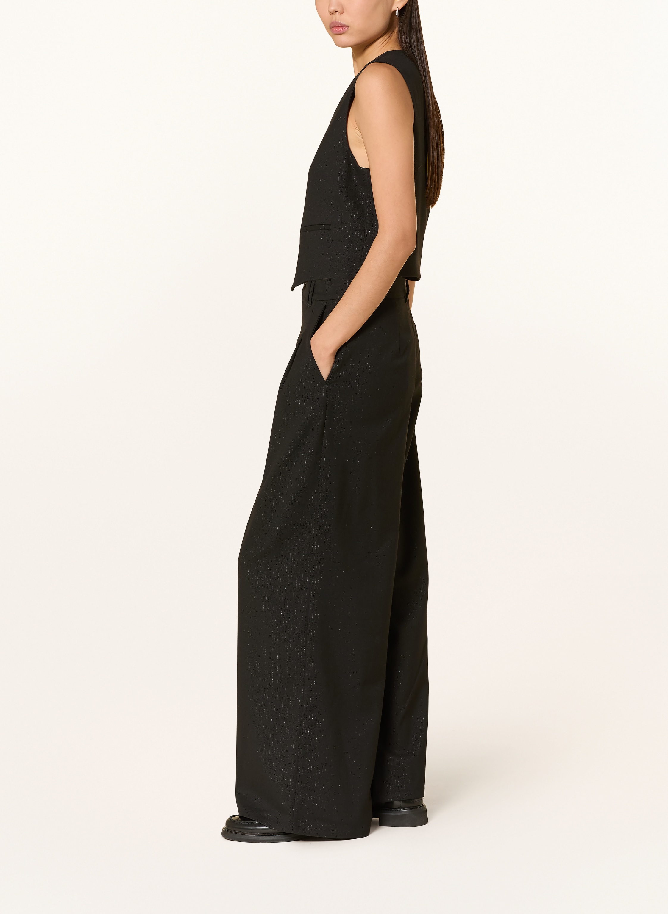 Thumbnail - Marc O'polo Denim Marlenehose Mit Glitzergarn schwarz