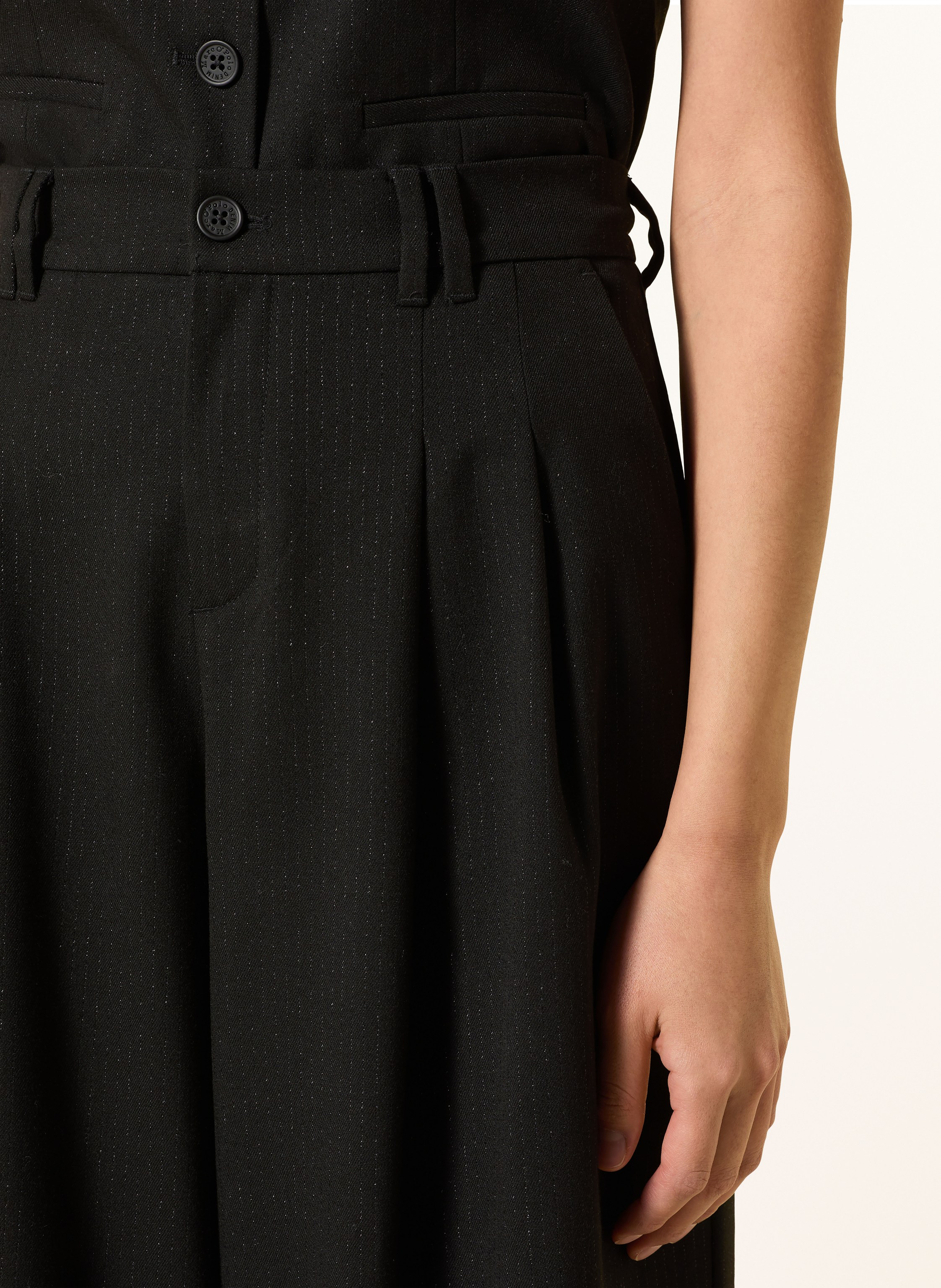 Thumbnail - Marc O'polo Denim Marlenehose Mit Glitzergarn schwarz