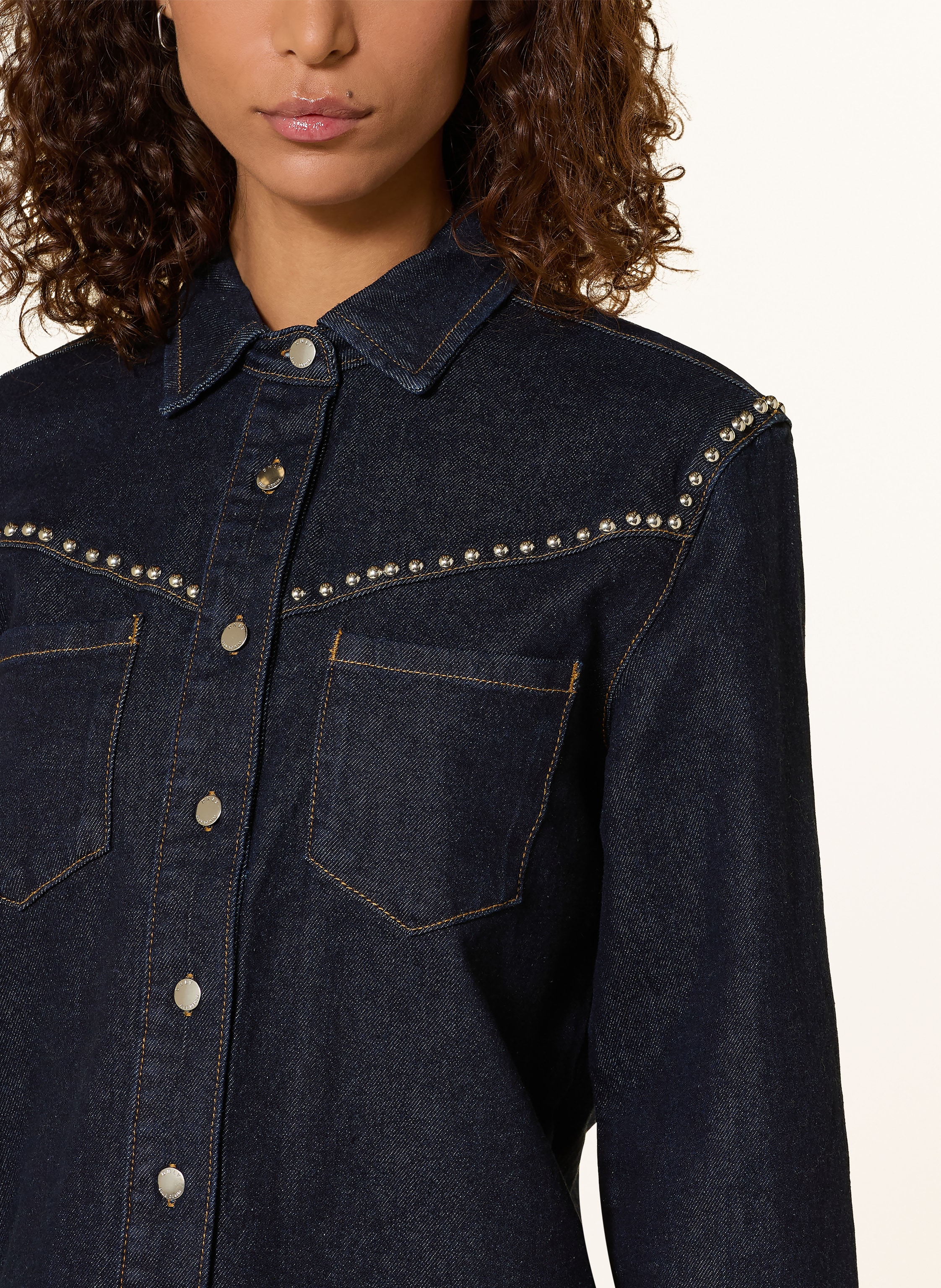 Thumbnail - Only Jeansbluse Mit Nieten blau