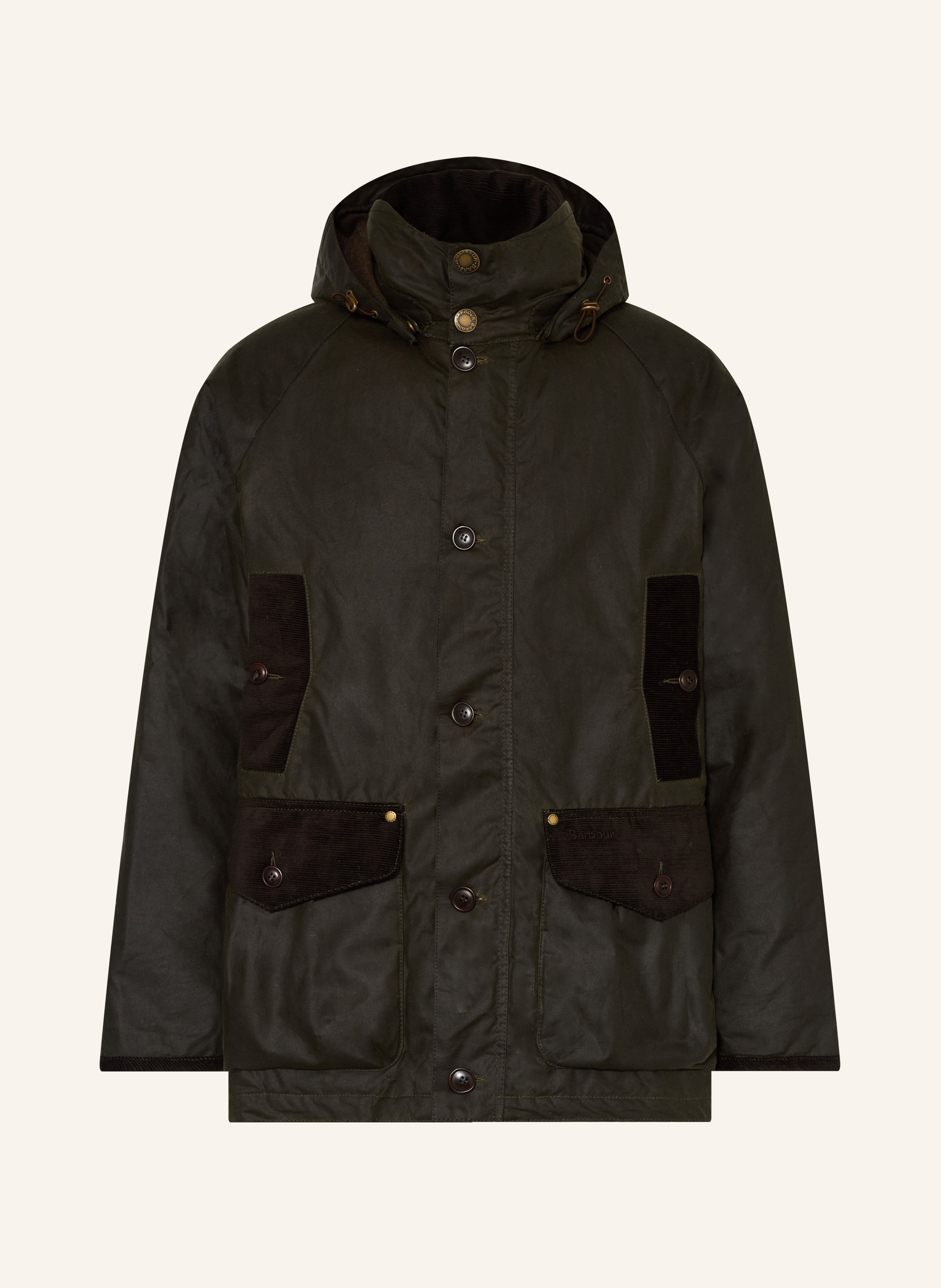 Barbour Parka Beaufort Wax Mit Abnehmbarer Kapuze gruen