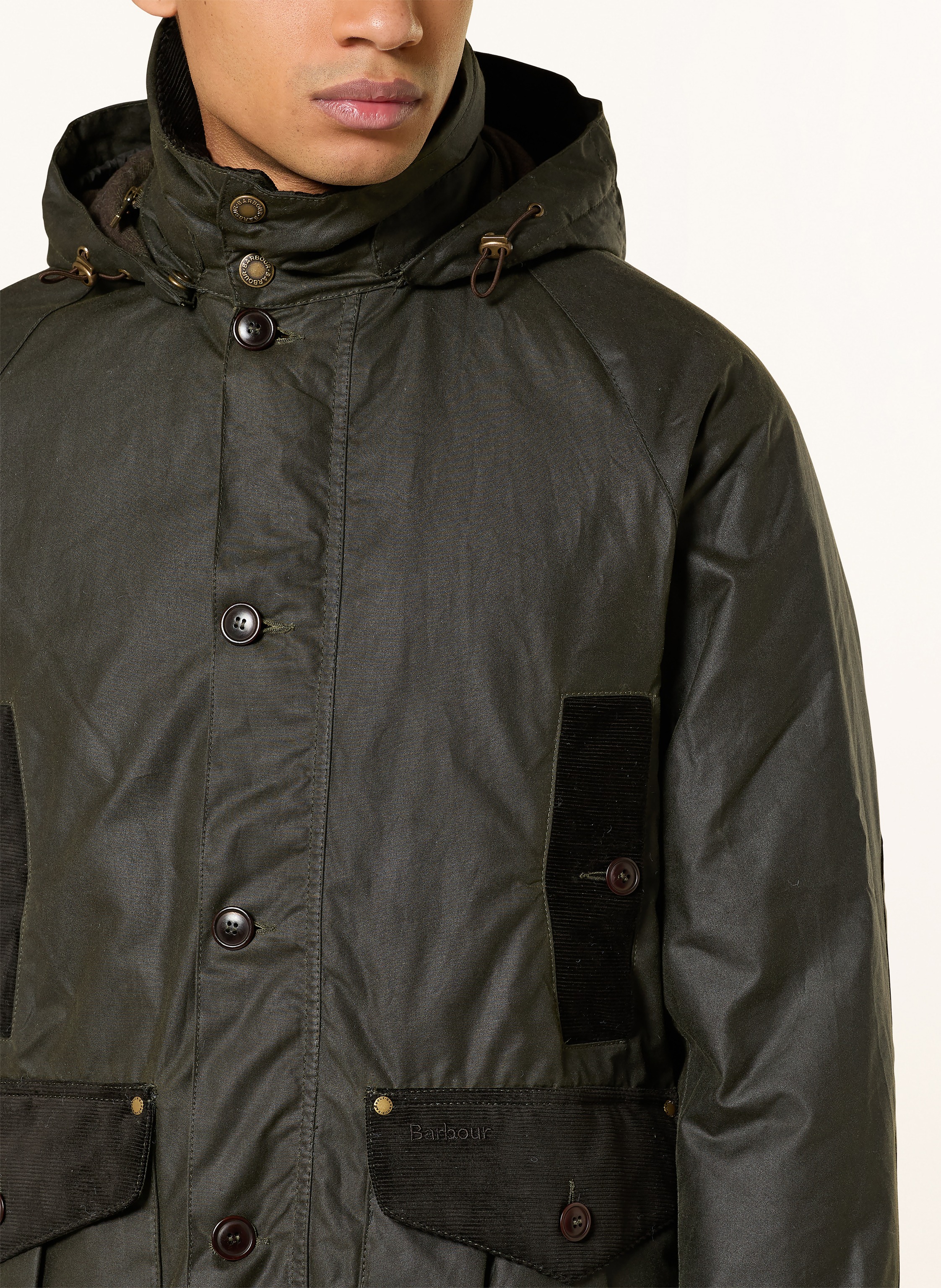 Thumbnail - Barbour Parka Beaufort Wax Mit Abnehmbarer Kapuze gruen
