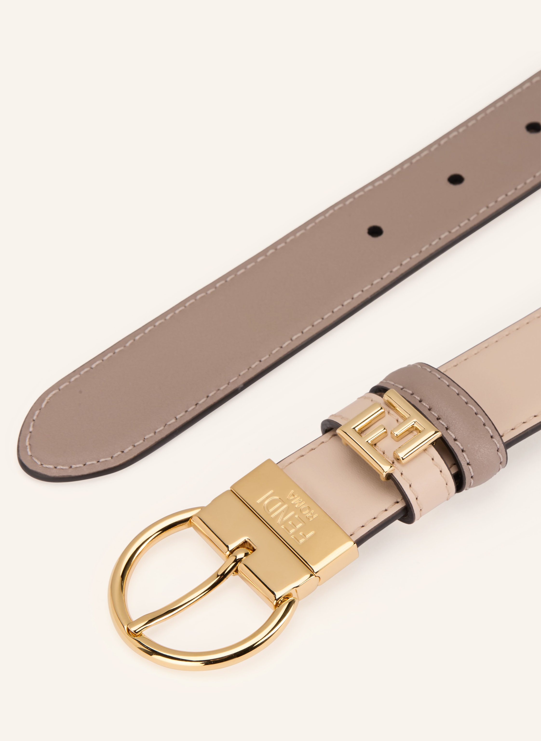 Thumbnail - Fendi Ledergürtel Zum Wenden beige