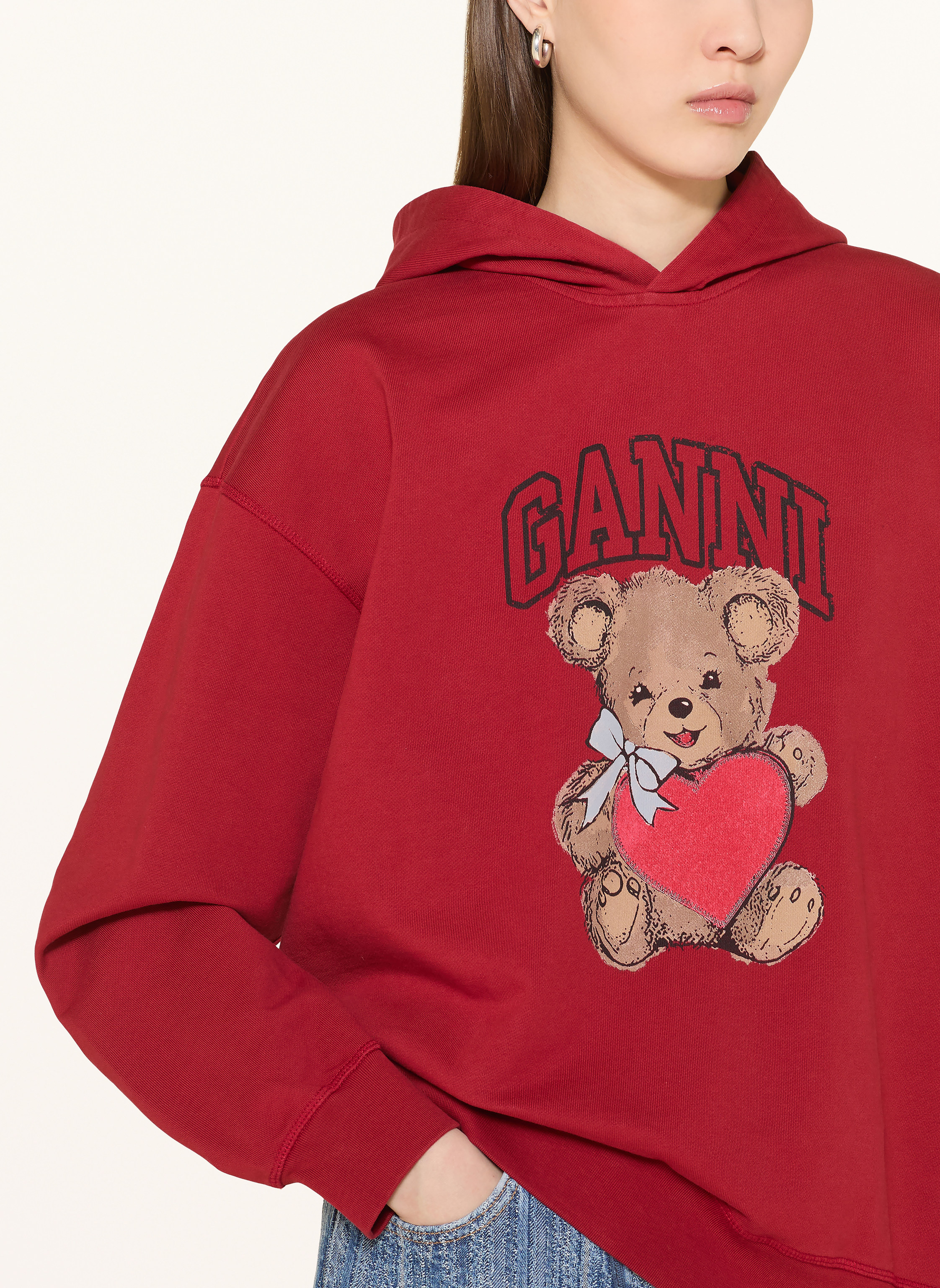 Thumbnail - Ganni Oversized-Hoodie rot