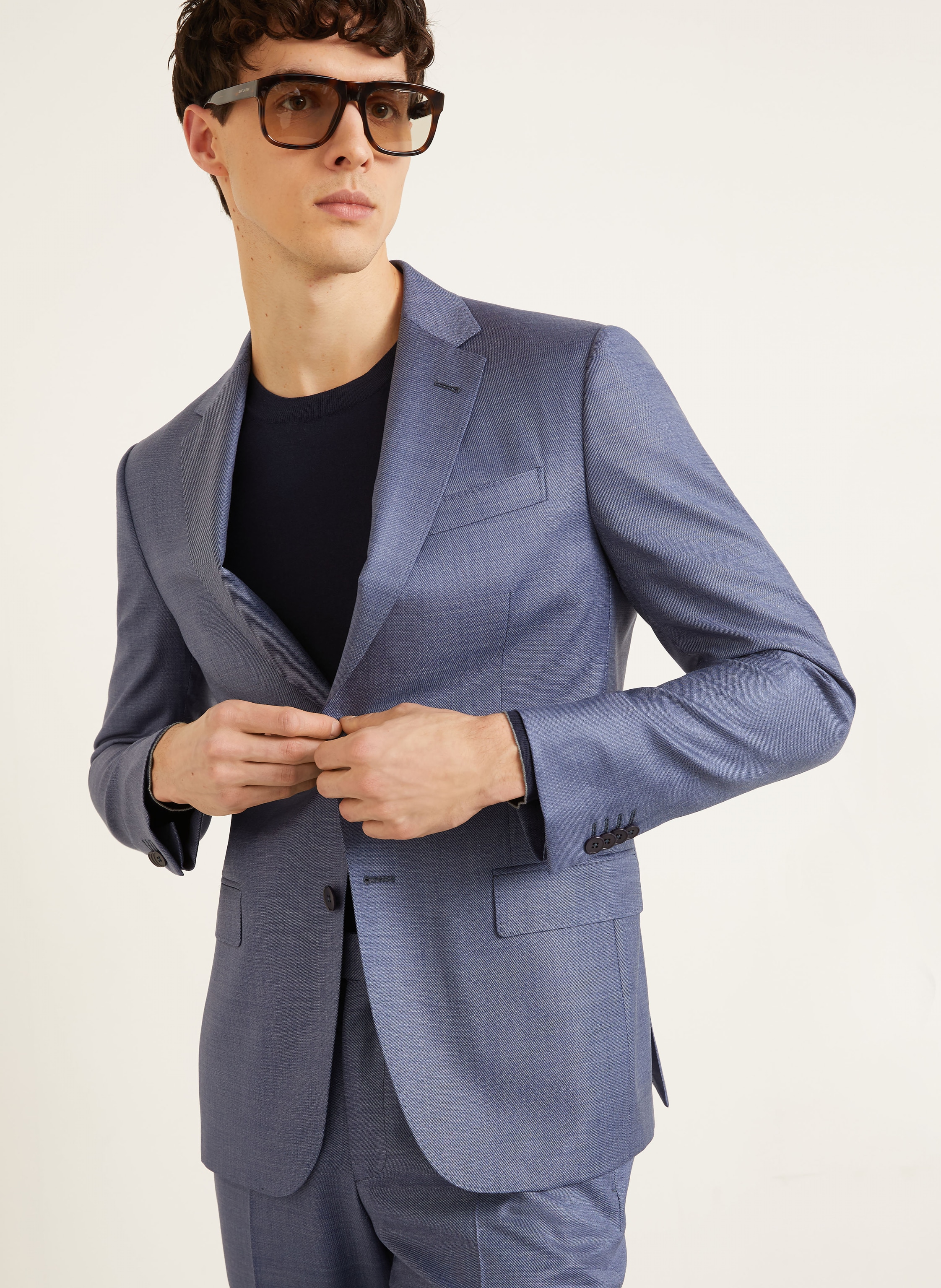 Thumbnail - Zegna Anzug Pinpoint Regular Fit blau