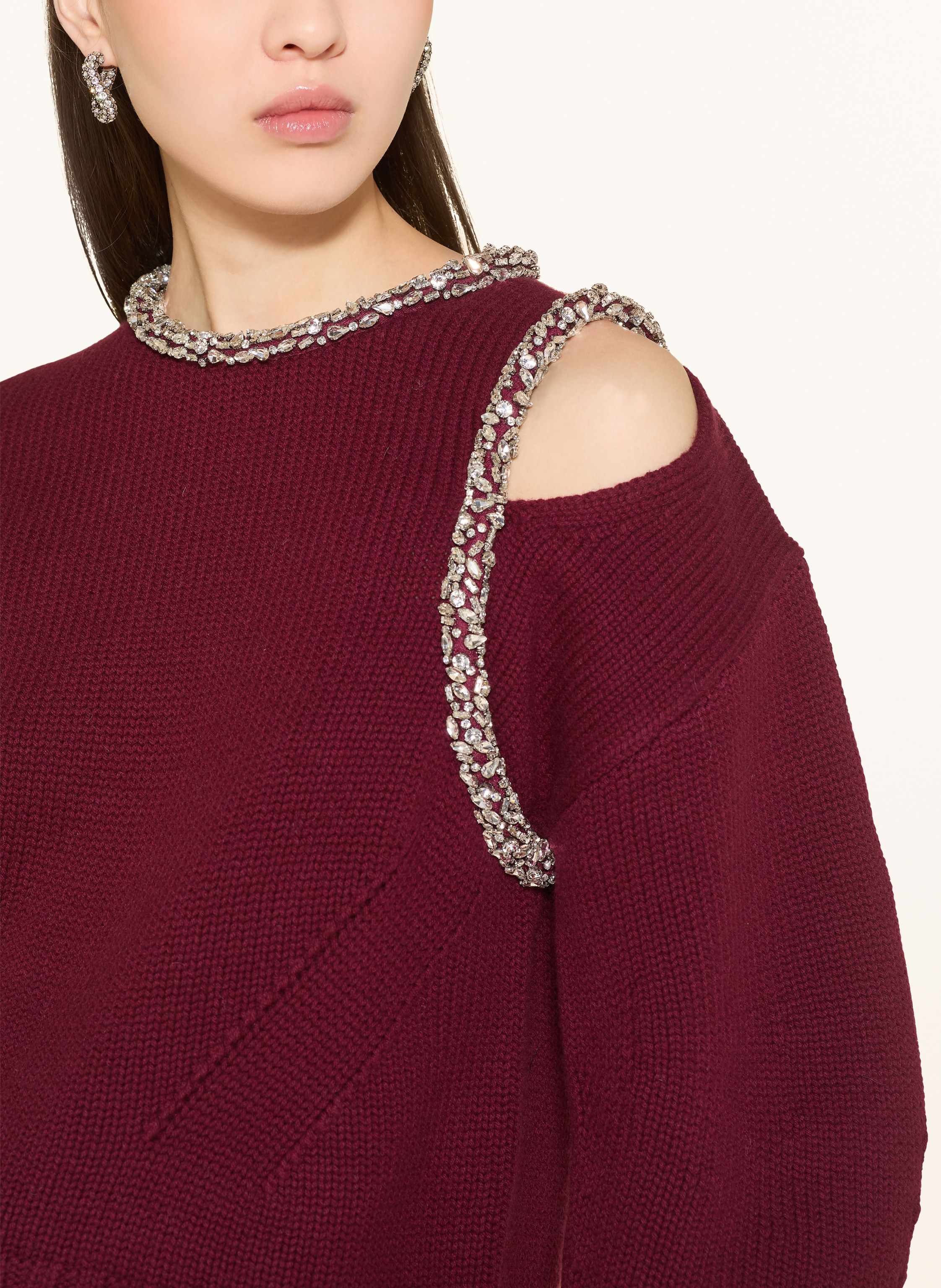 Thumbnail - Simkhai Pullover Monroe Mit Schmucksteinen rot