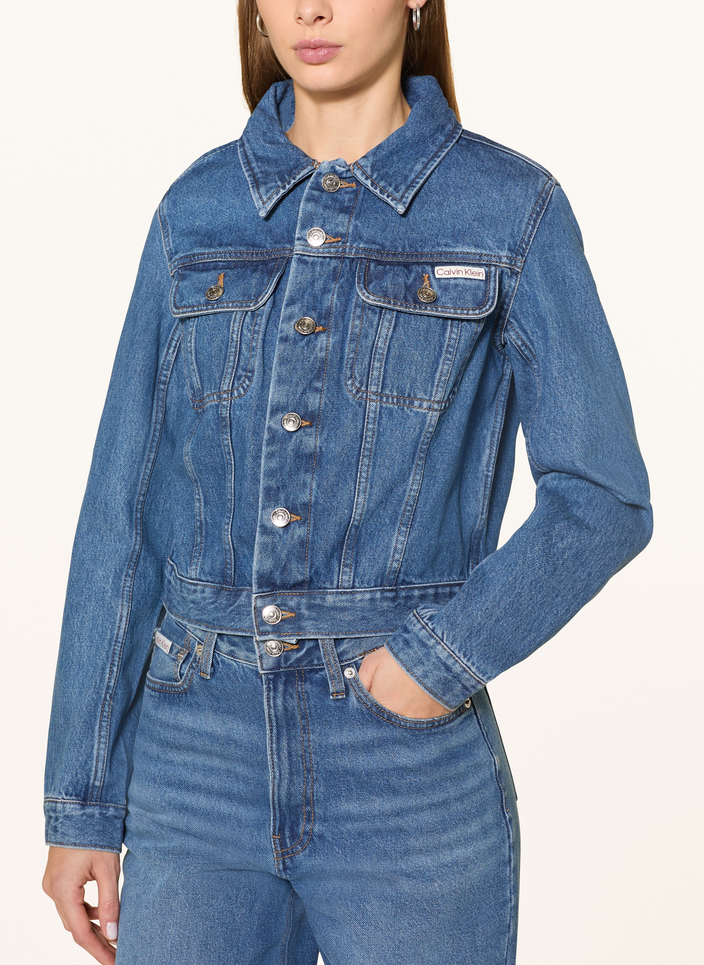 Thumbnail - Calvin Klein Jeans Jeansjacke Indigo blau