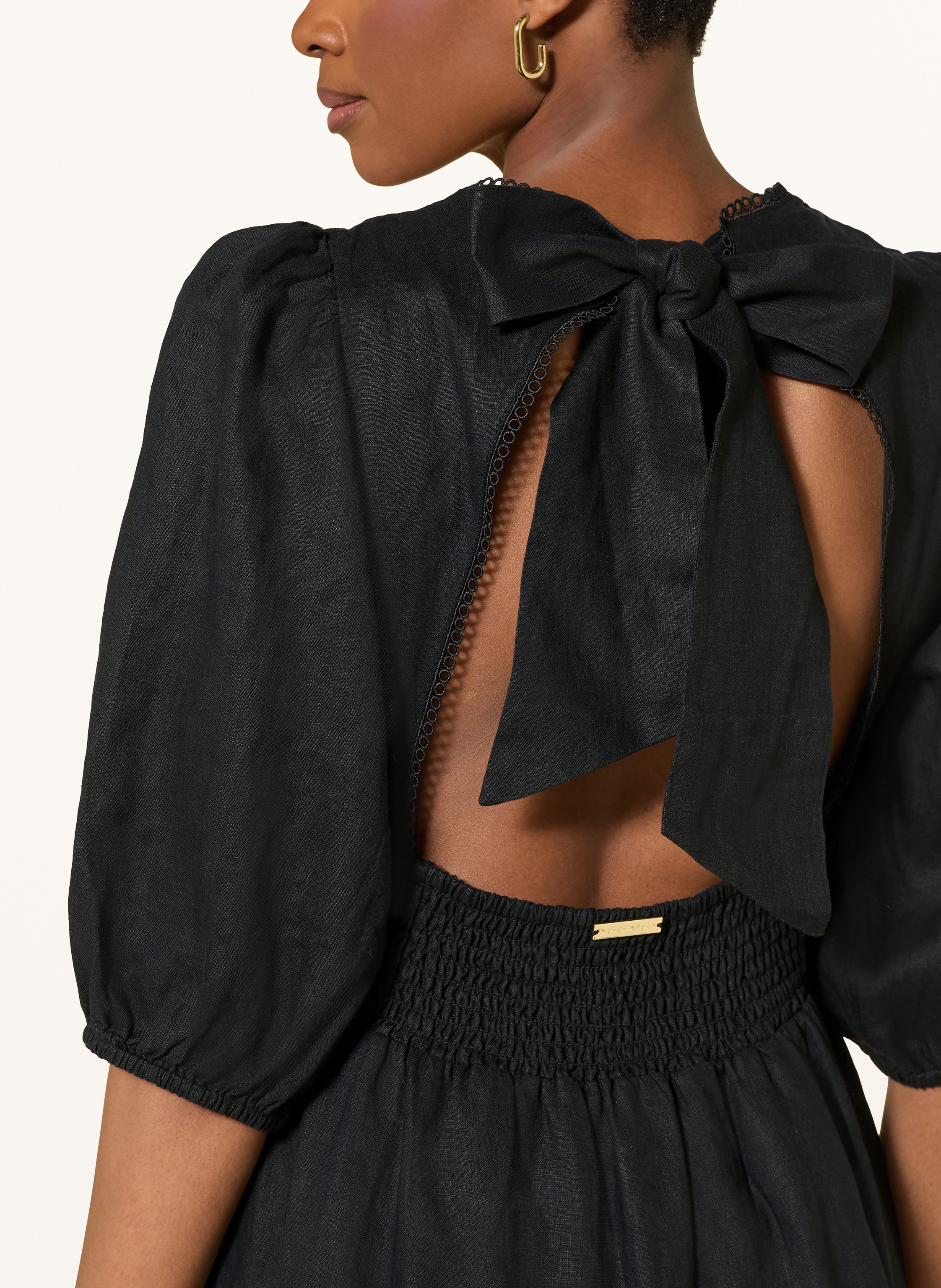 Thumbnail - Heidi Klein Strandkleid Meteora Aus Leinen Mit Cut-Out schwarz