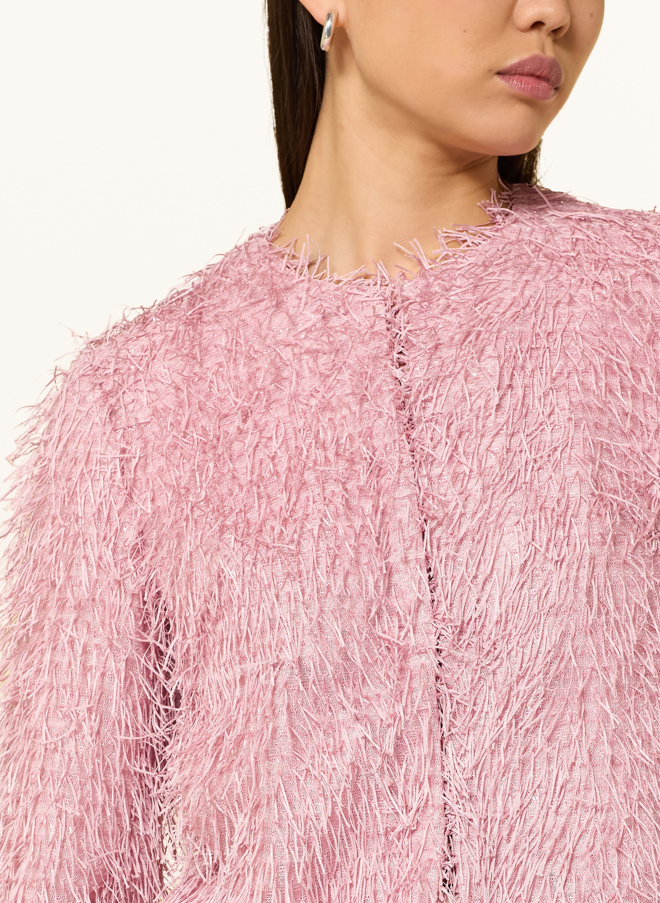 Thumbnail - Oui Kastenjacke Mit Glitzergarn rosa