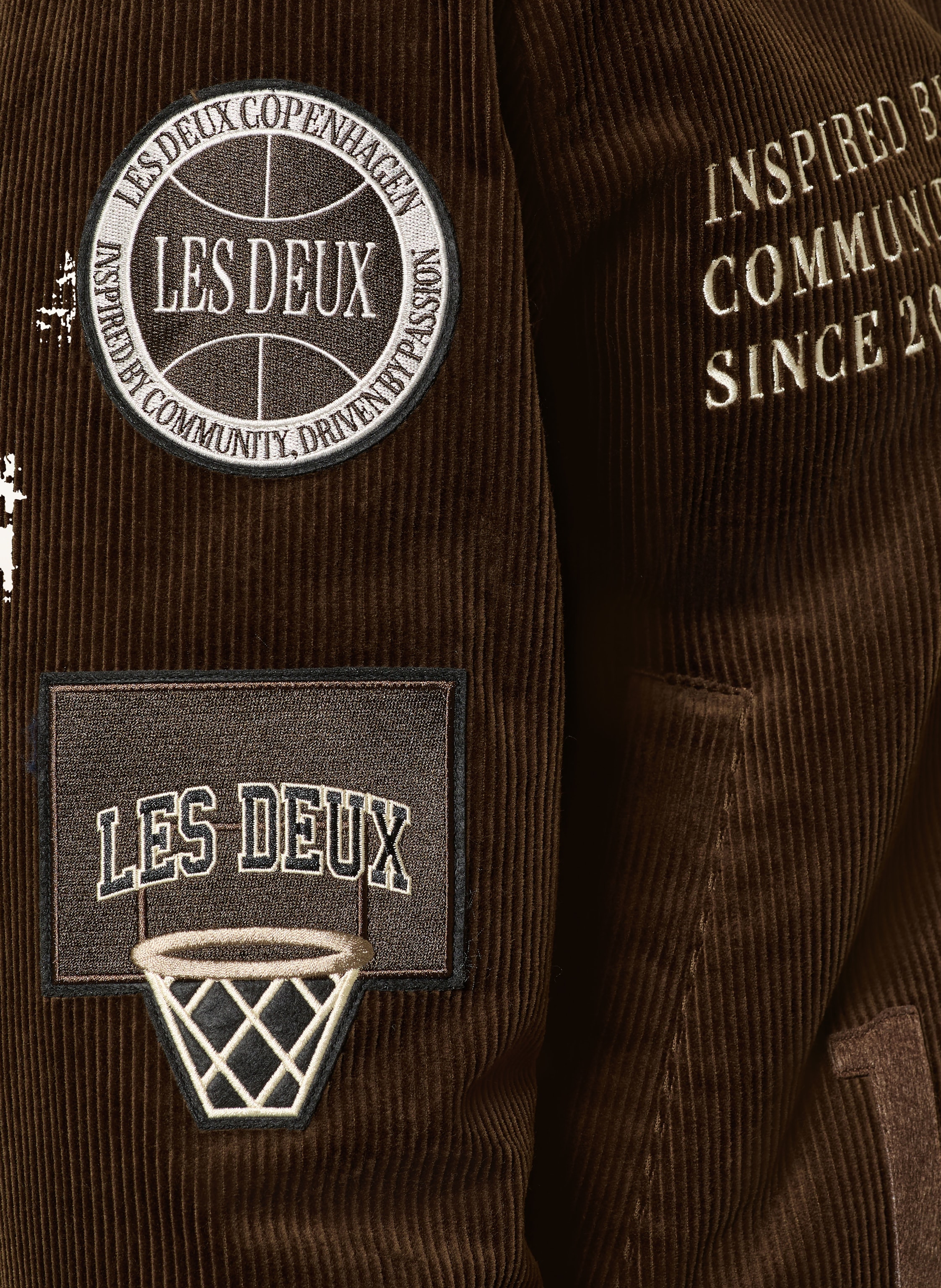 Thumbnail - Les Deux Collegejacke Aus Cord braun