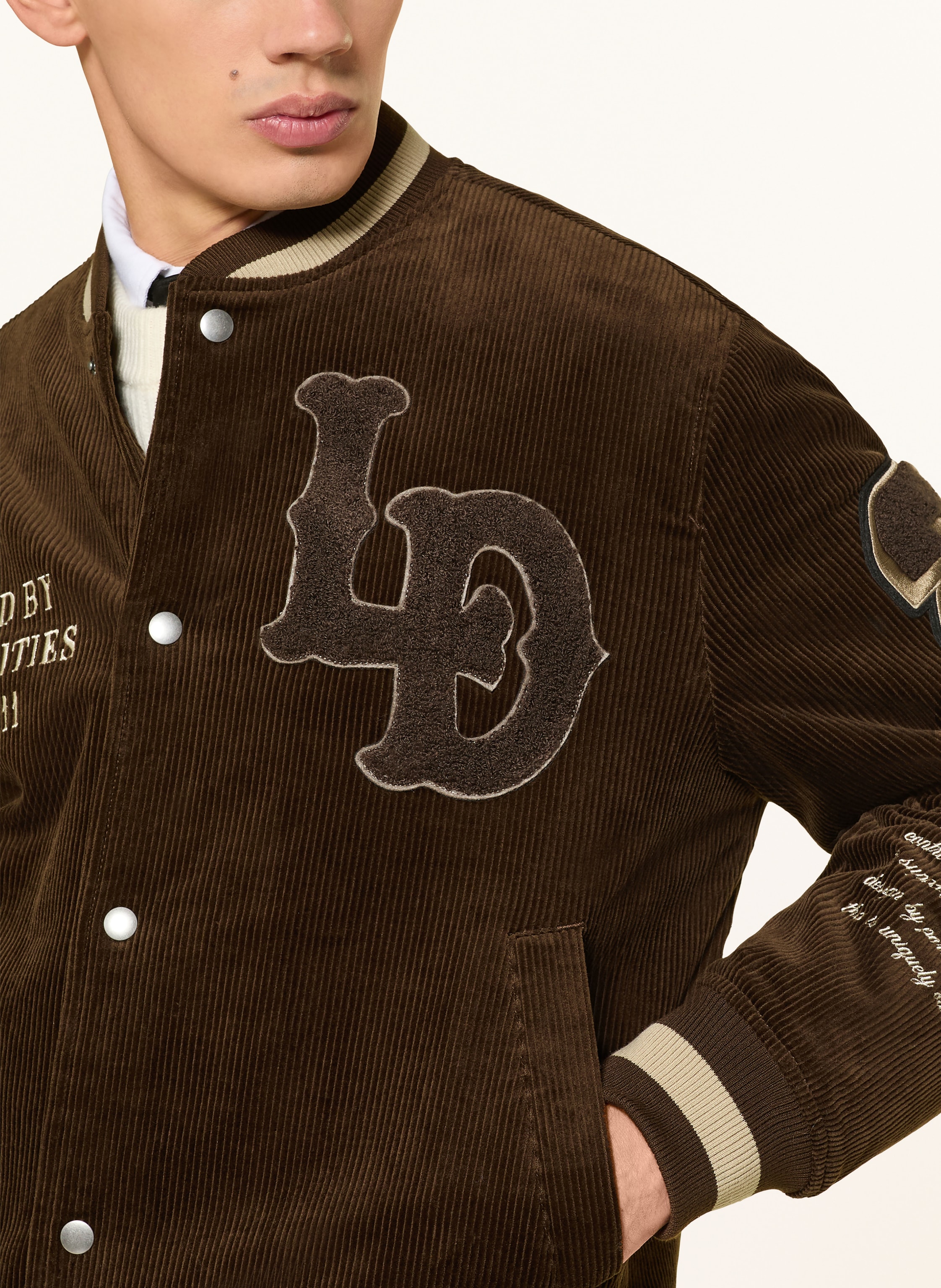 Thumbnail - Les Deux Collegejacke Aus Cord braun