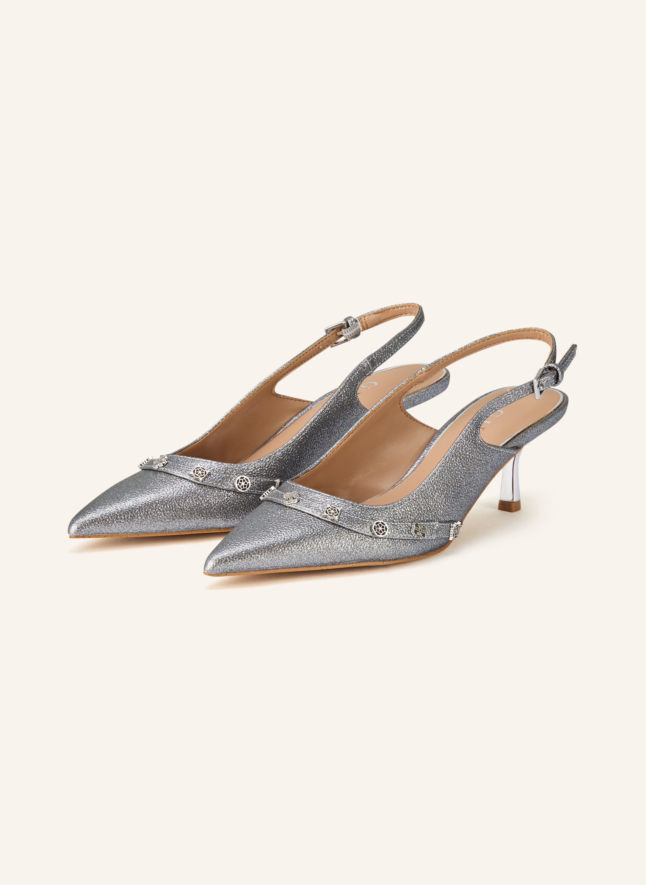 Guess Slingpumps Yanai Mit Nieten silber