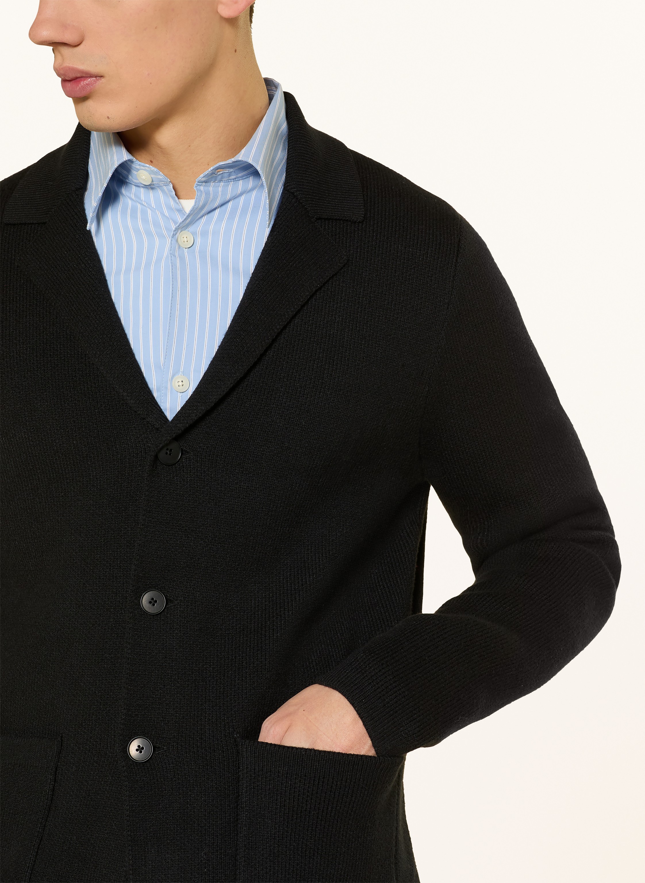 Thumbnail - Drykorn Stricksakko Timmino Regular Fit schwarz