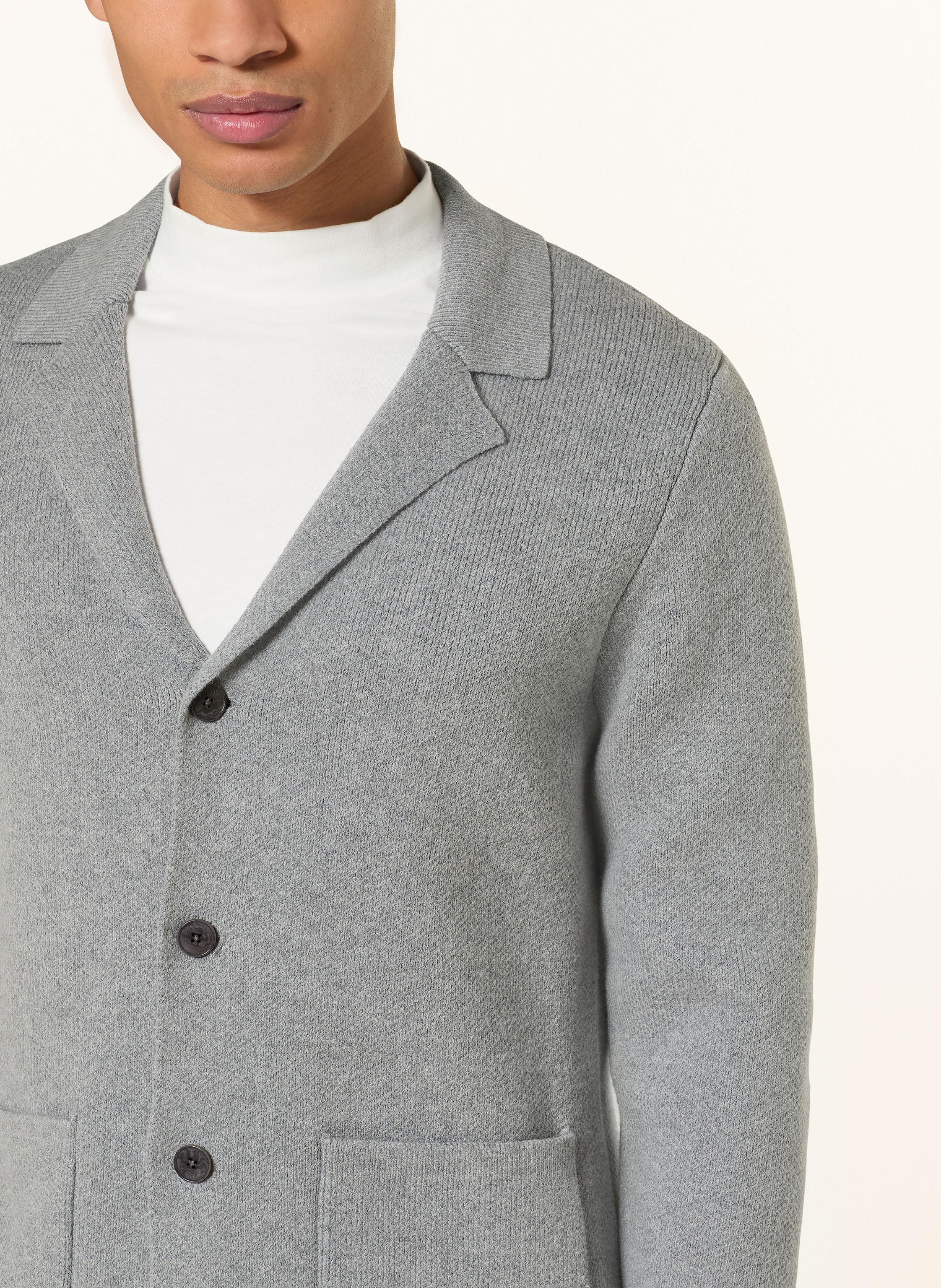 Thumbnail - Drykorn Stricksakko Timmino Regular Fit grau